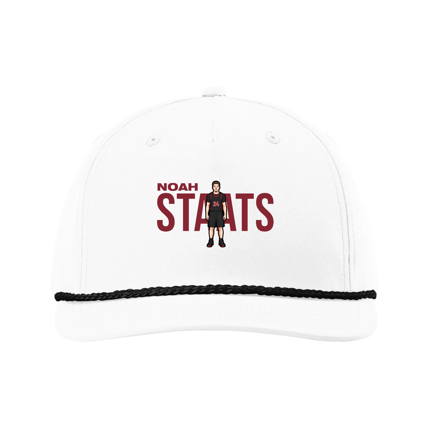 Five-Panel Classic Rope Cap — Player Name in White
