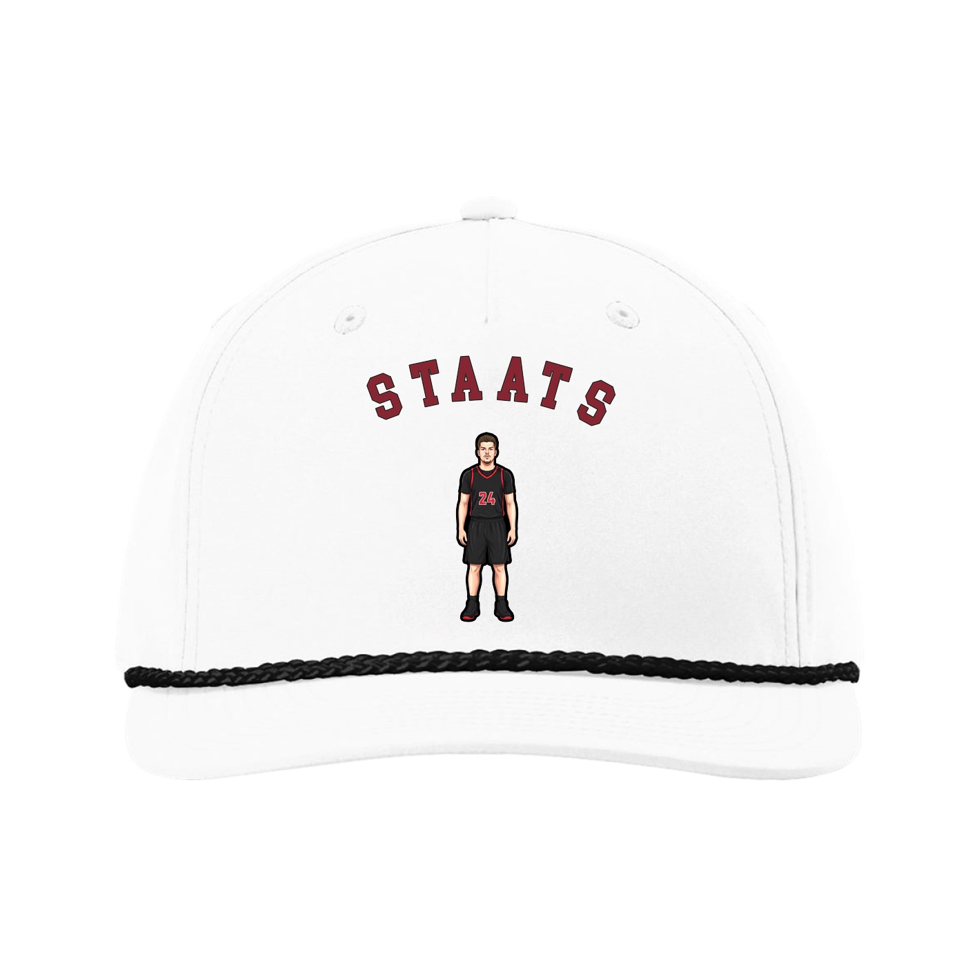 Five-Panel Classic Rope Cap — Shirsey Arch in White