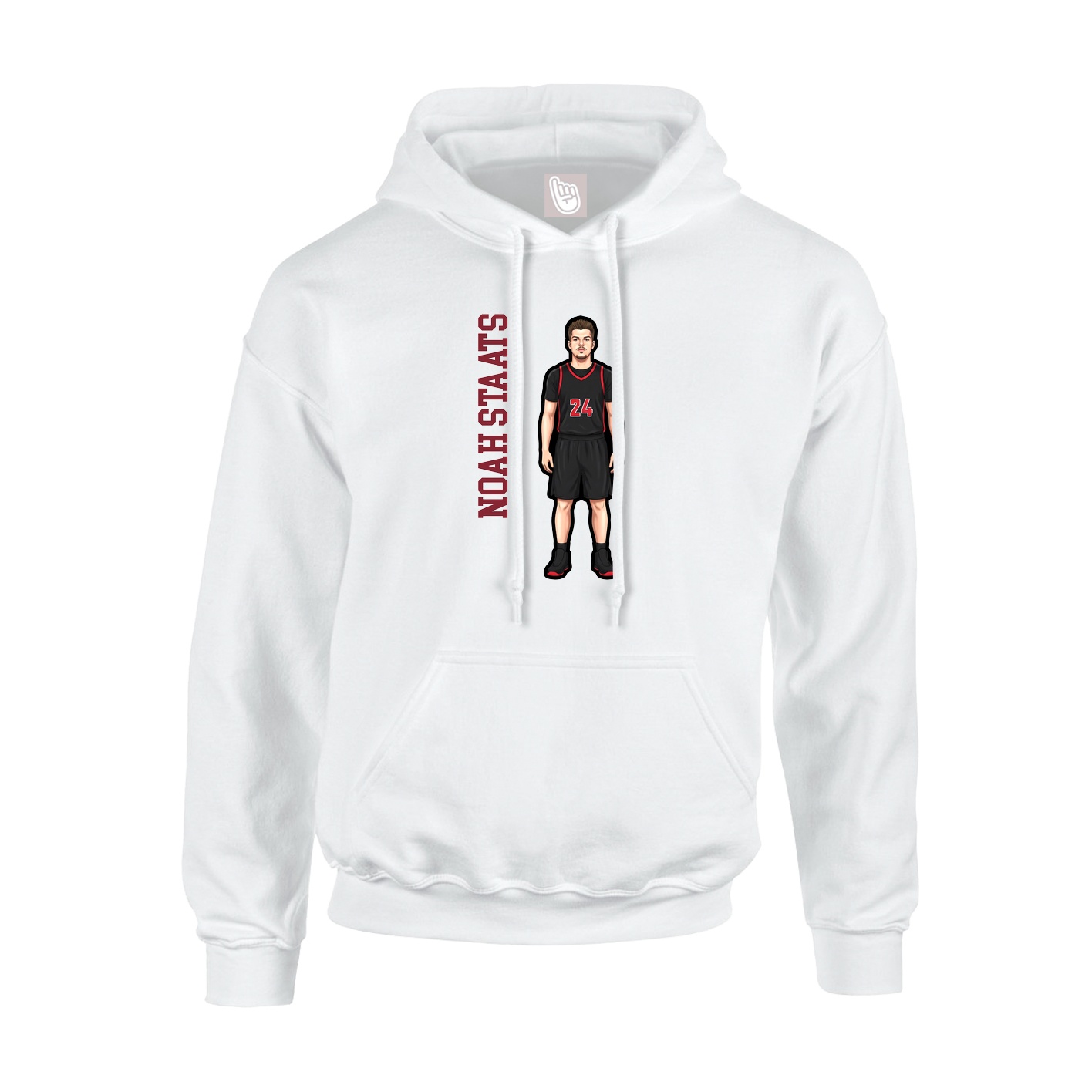 Youth Hoodie — Name Vertical in White