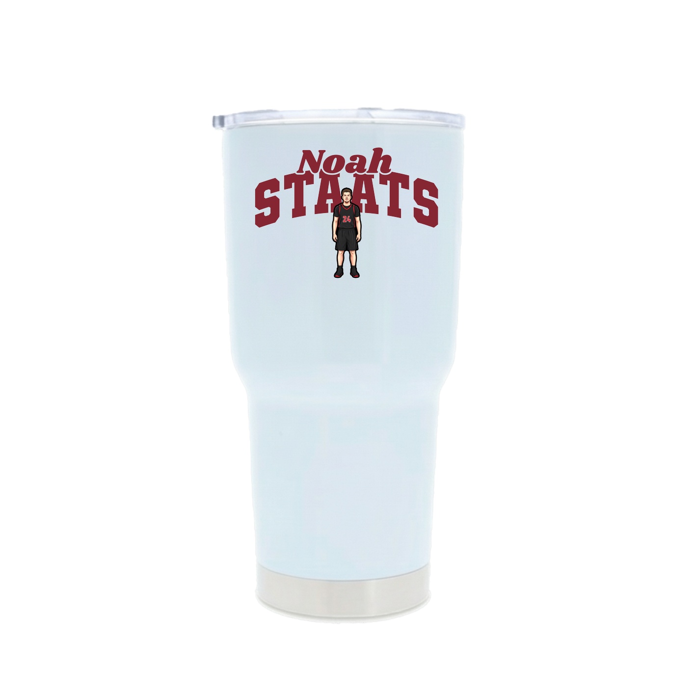 30oz Stainless Steel Tumbler — Signature Arch in White