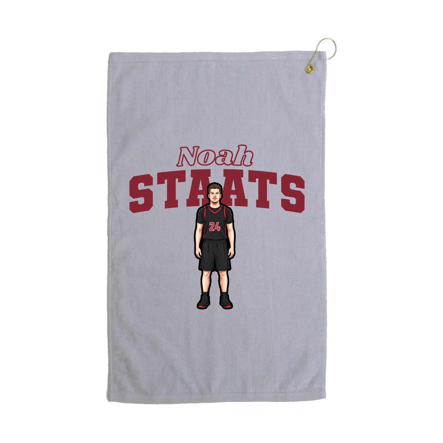 Golf Towel — Name Arch in Grey