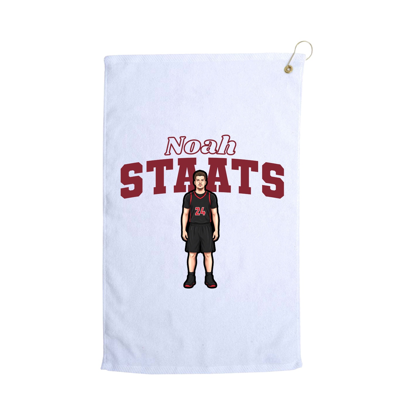 Golf Towel — Name Arch in White