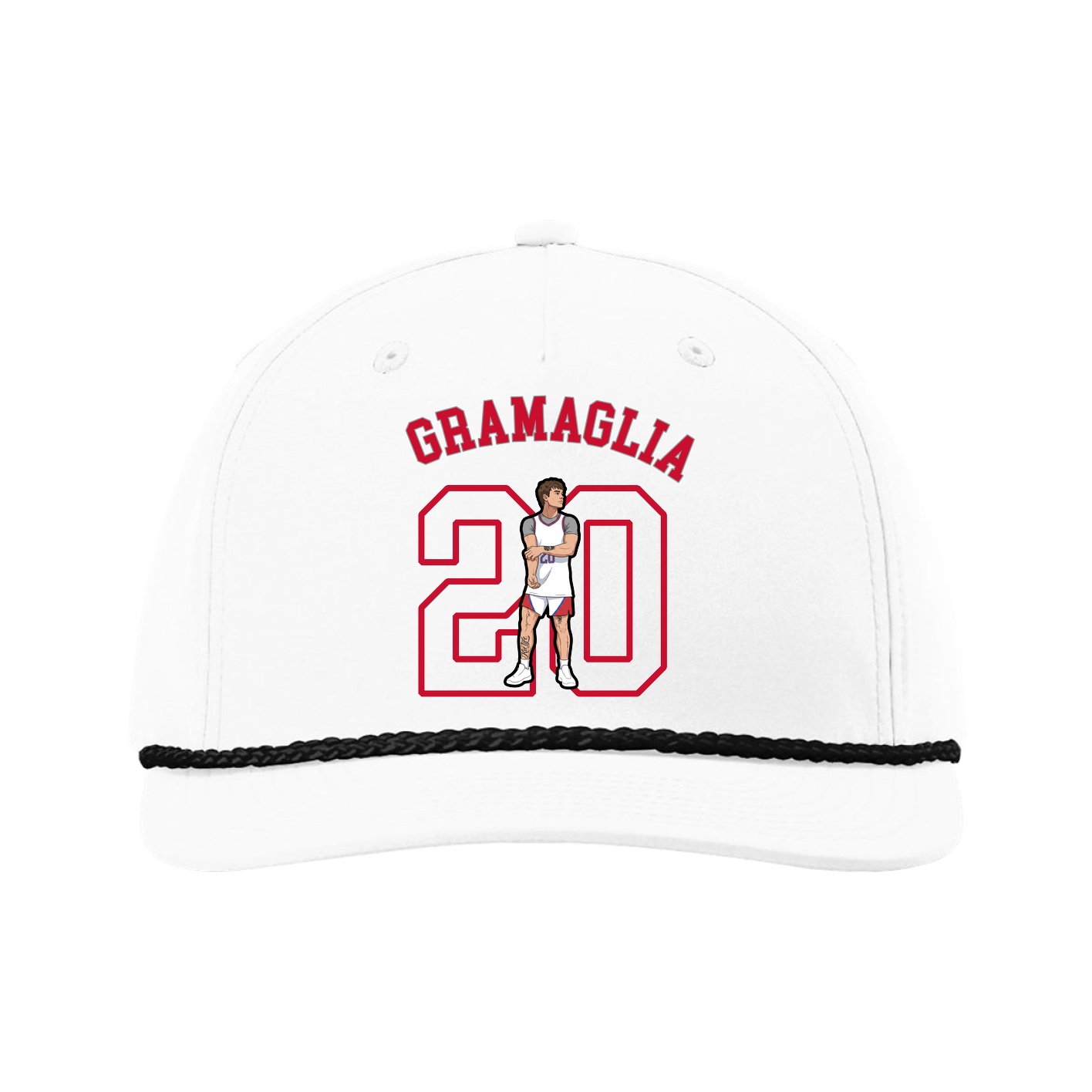 Five-Panel Classic Rope Cap — Shirsey Arch in White
