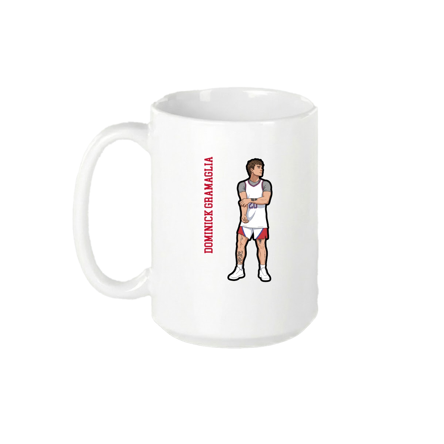 15oz Coffee Mug — Name Vertical in White