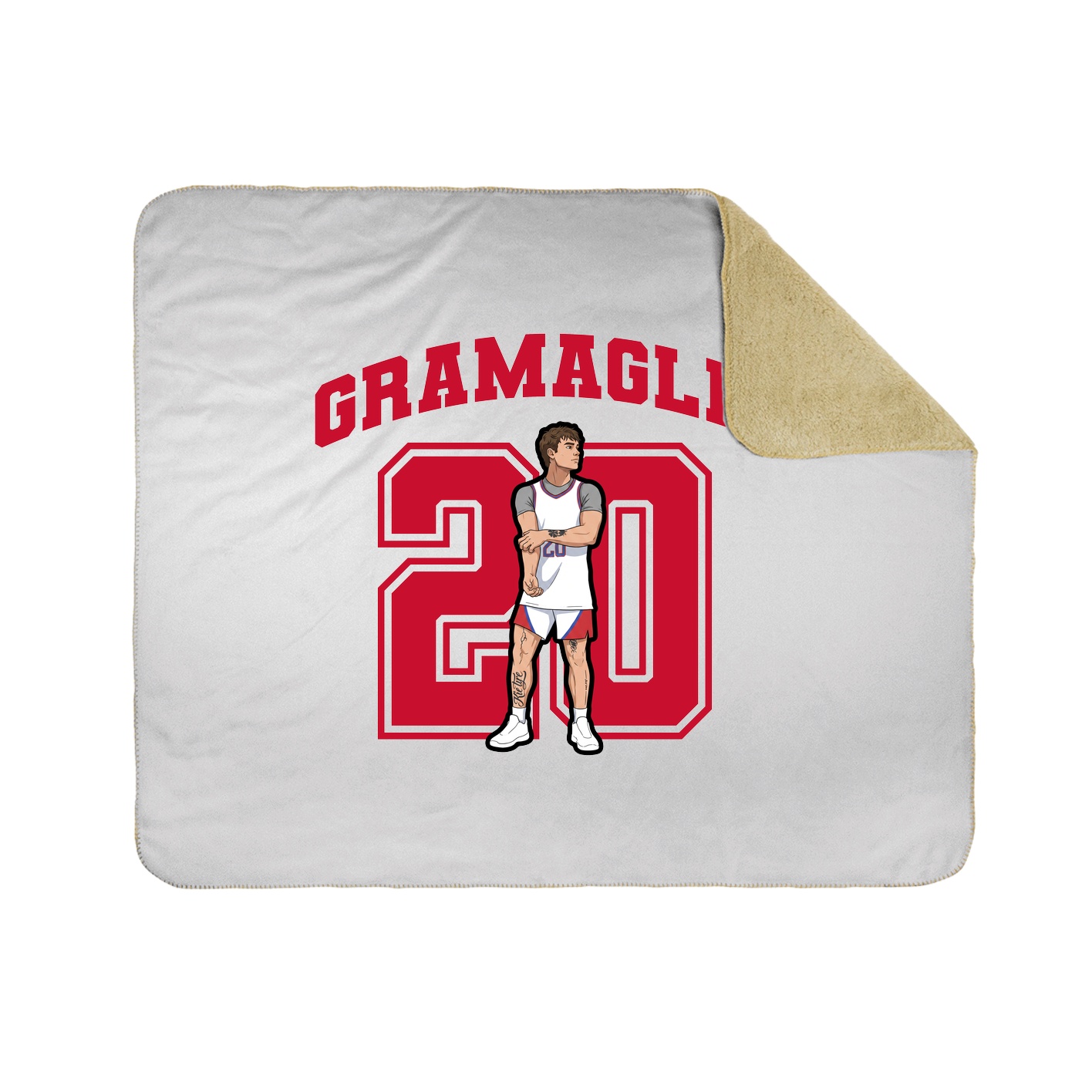 Throw Blanket — Number in White
