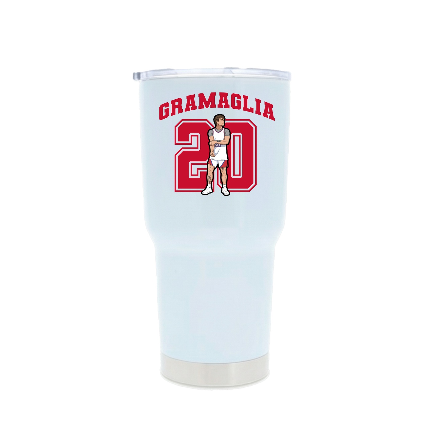 30oz Stainless Steel Tumbler — Number in White