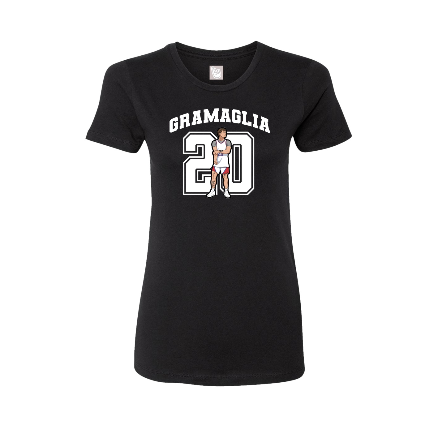 Fitted Women's Tee — Number in Black