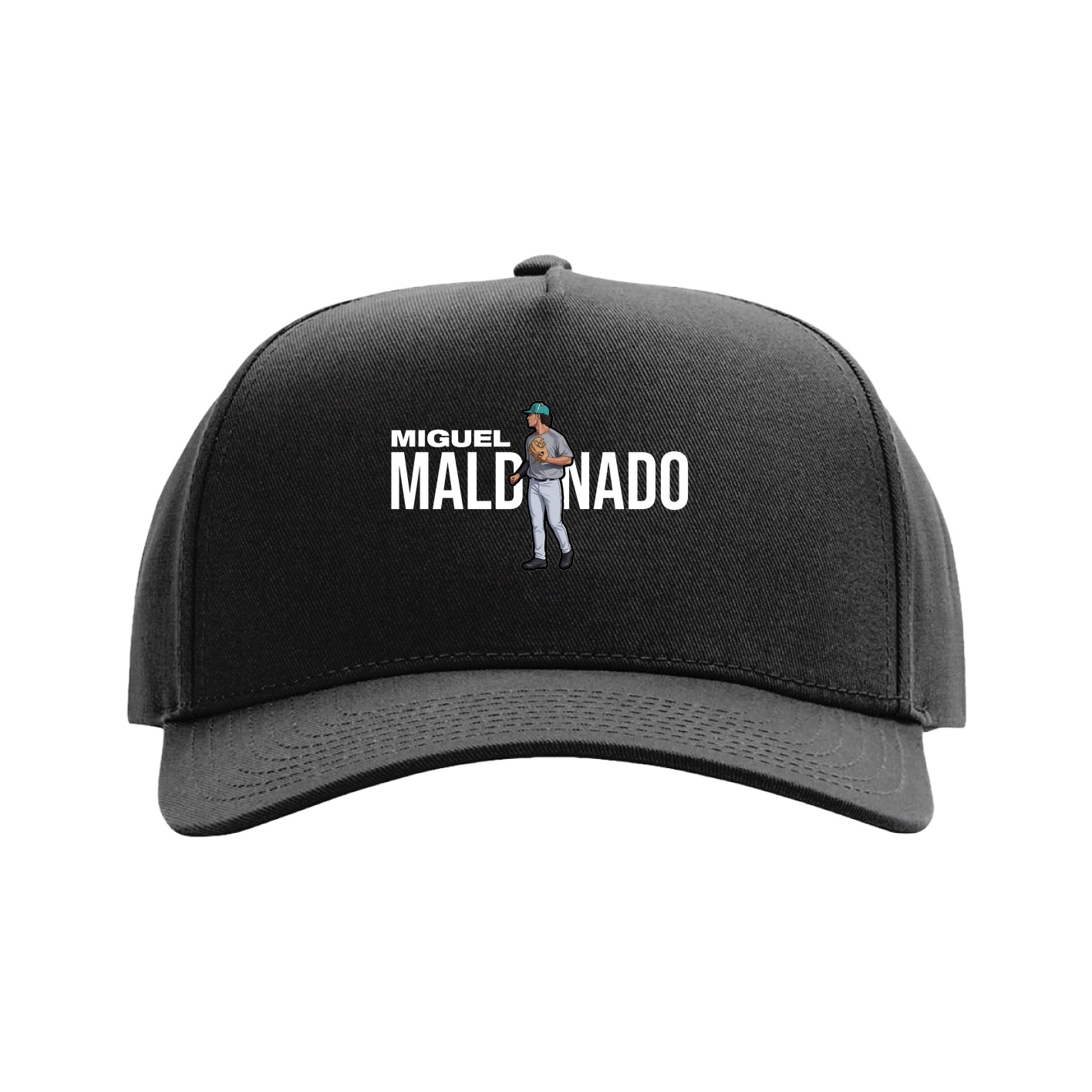 Full Fabric Five-Panel Champ Cap — Player Name in Black