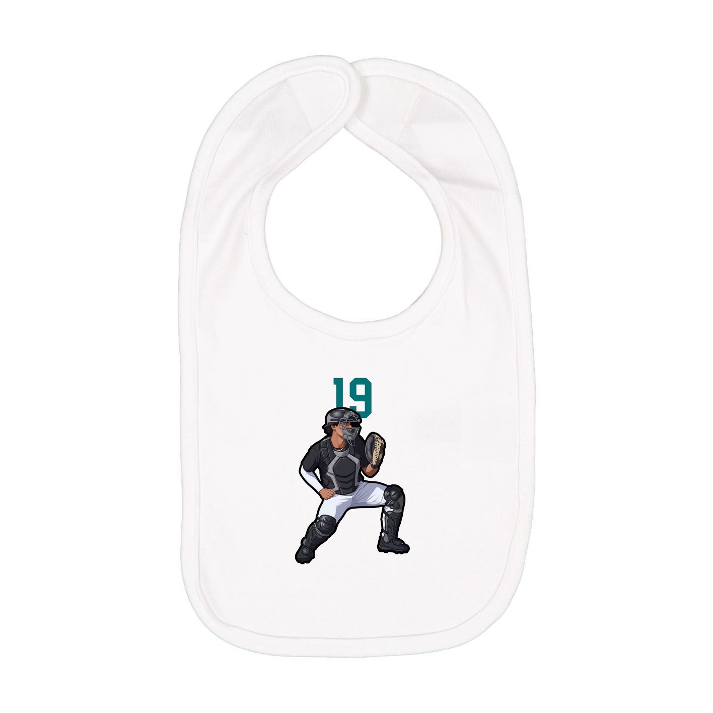 Infant Bib — Number Top in White