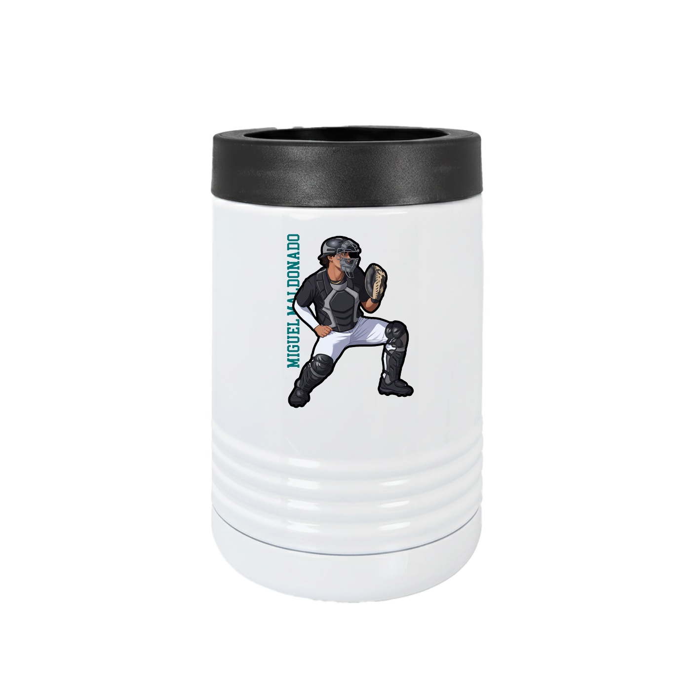 Beverage Holder — Name Vertical in White