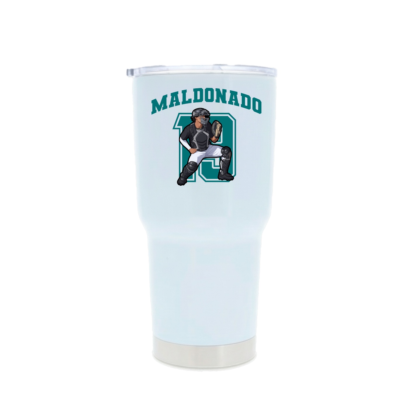 30oz Stainless Steel Tumbler — Number in White