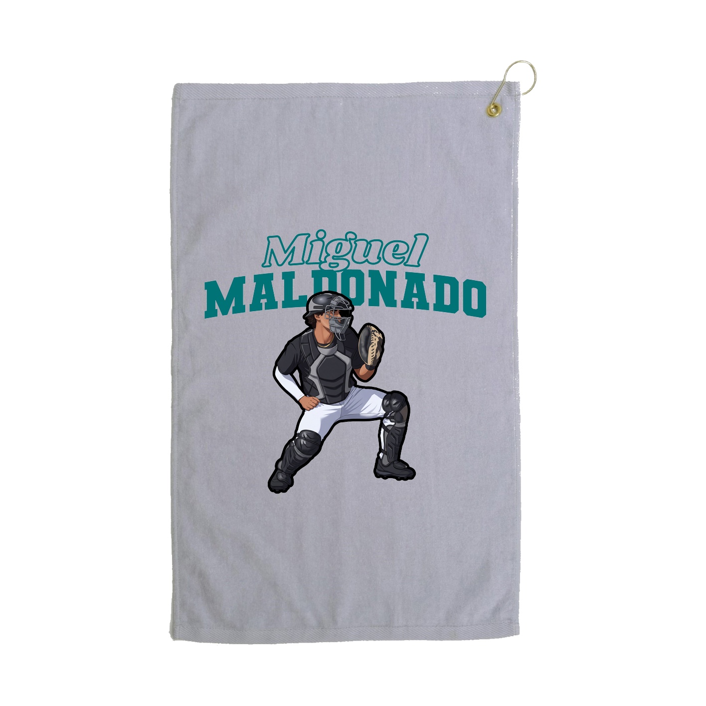 Golf Towel — Name Arch in Grey