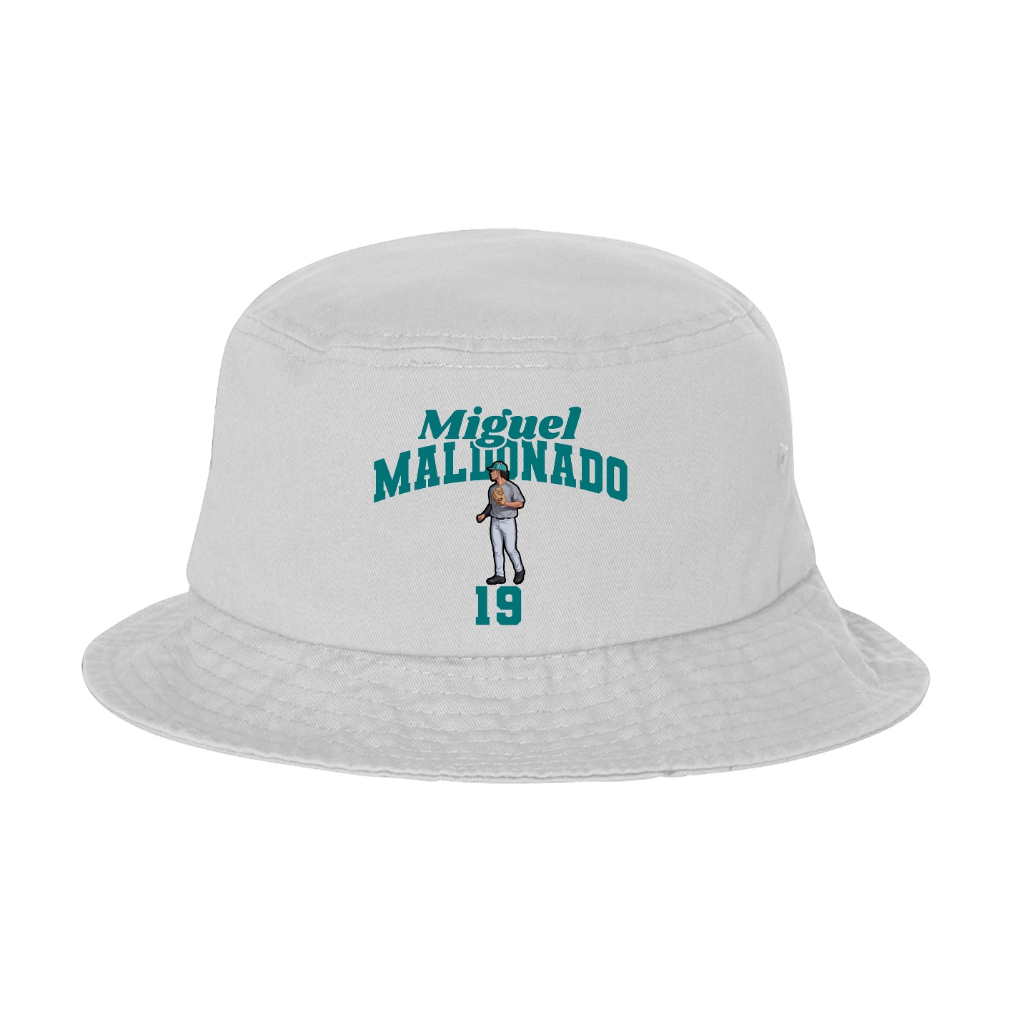 Bucket Cap — Signature Arch in White