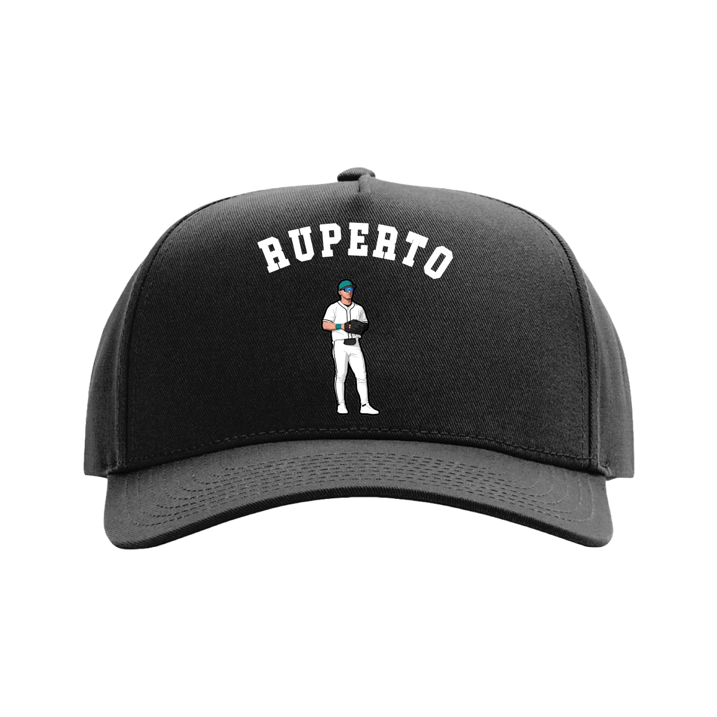 Full Fabric Five-Panel Champ Cap — Shirsey Arch in Black