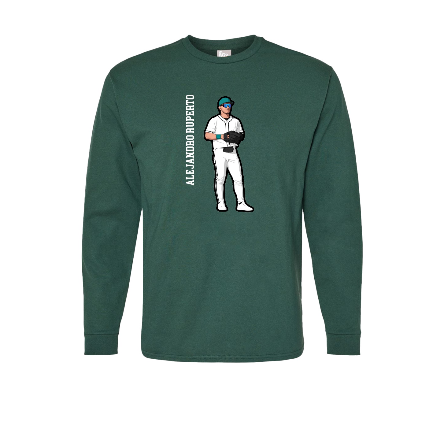 Long Sleeve Tee — Name Vertical in Green