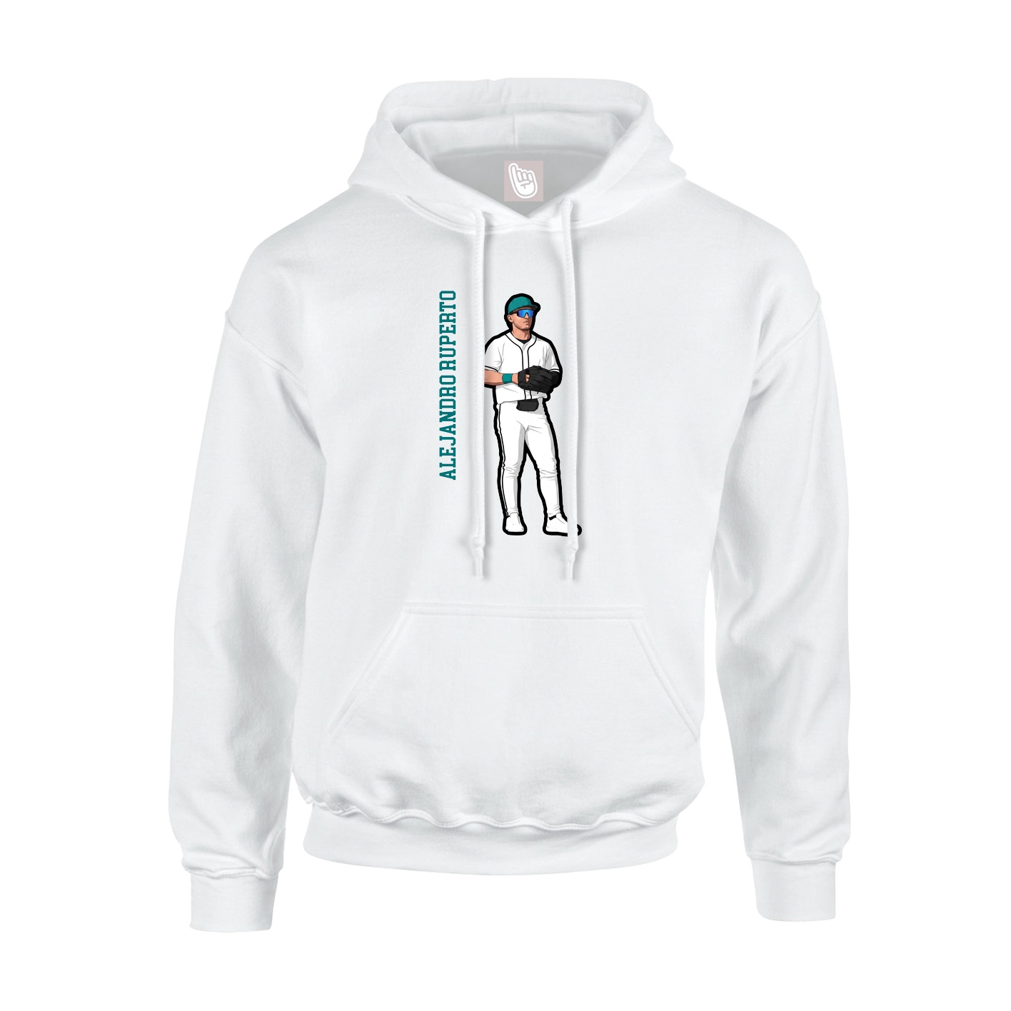 Hoodie — Name Vertical in White