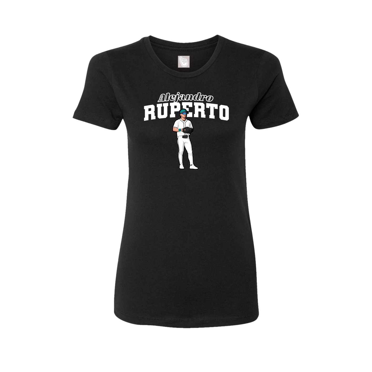 Fitted Women's Tee — Name Arch in Black