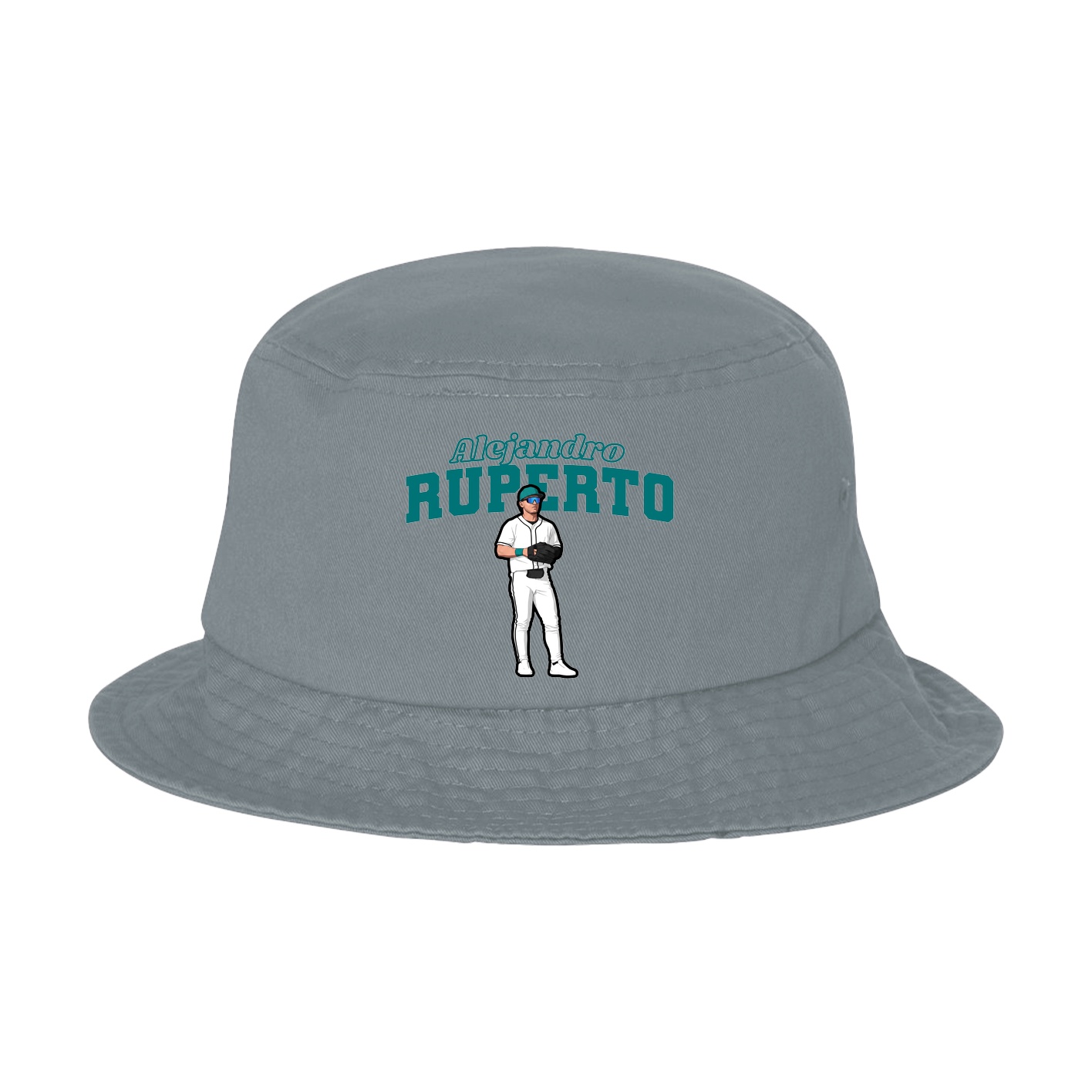 Bucket Cap — Name Arch in Grey