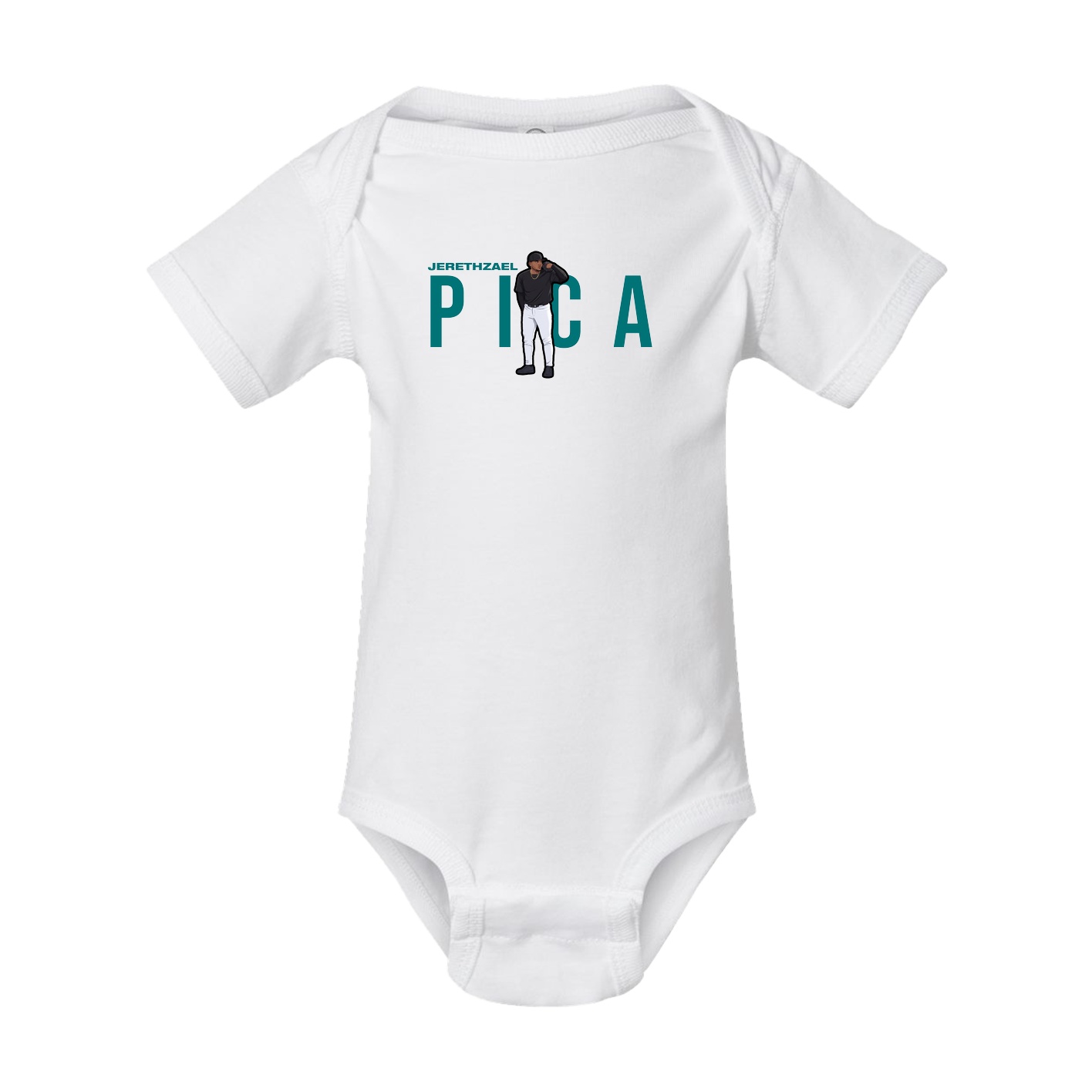 Baby Onesie — Player Name in White
