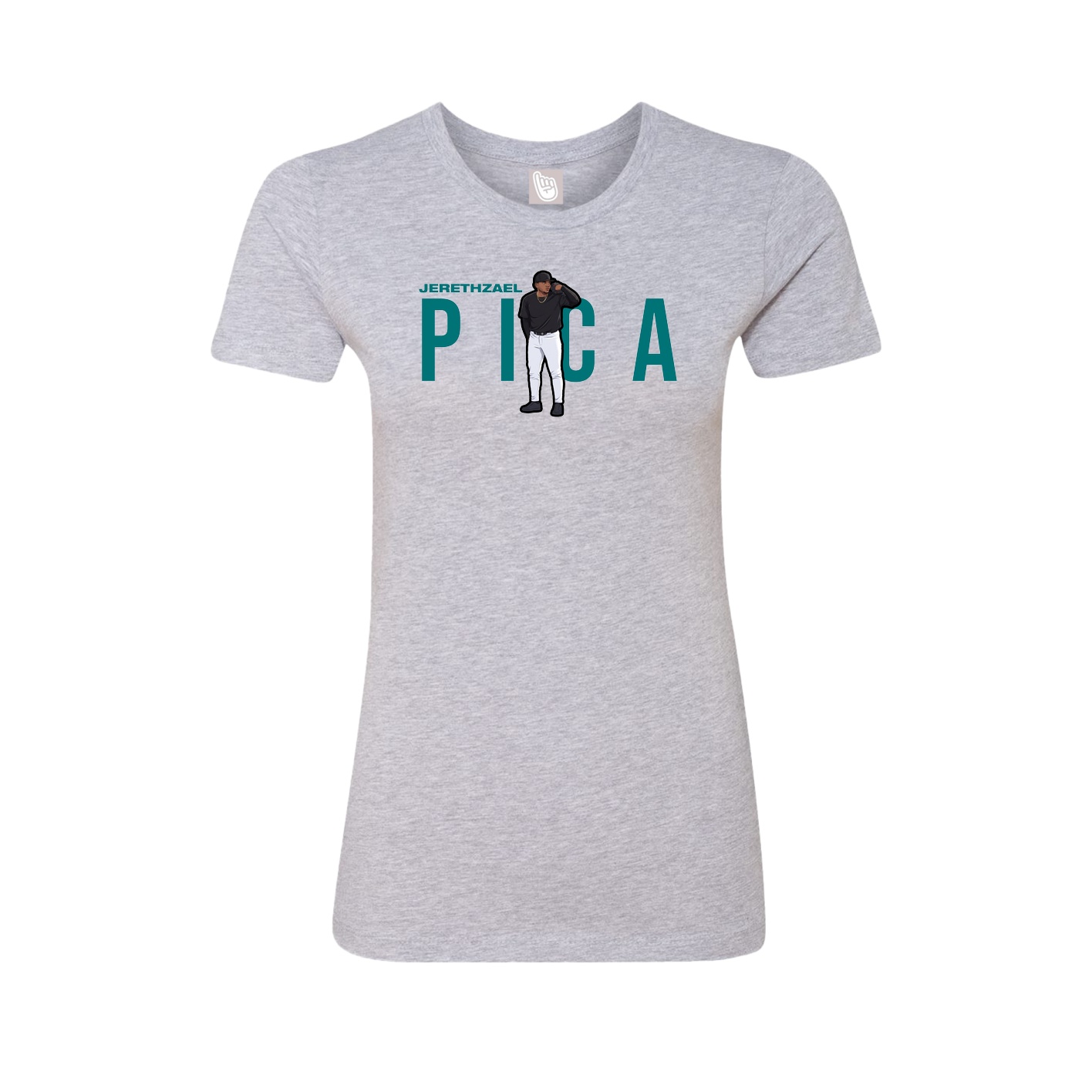Fitted Women's Tee — Player Name in Grey