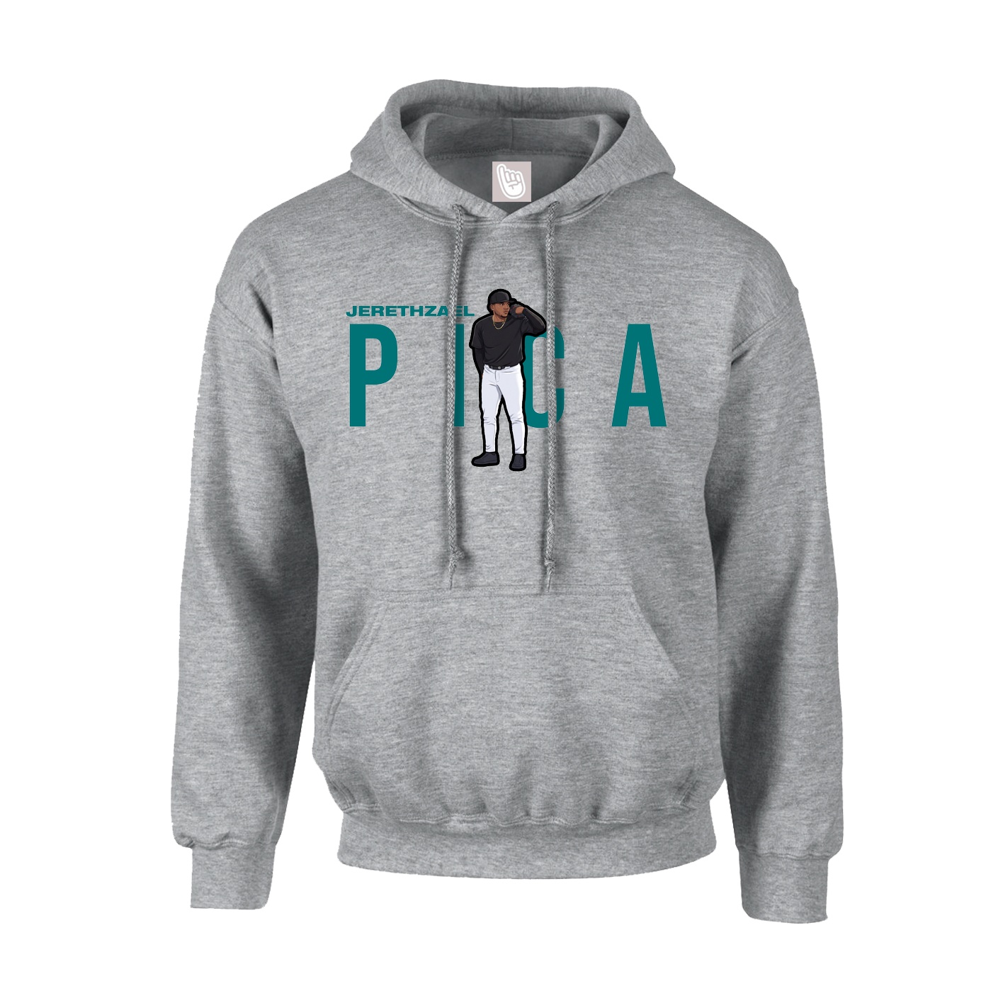 Hoodie — Player Name in Grey
