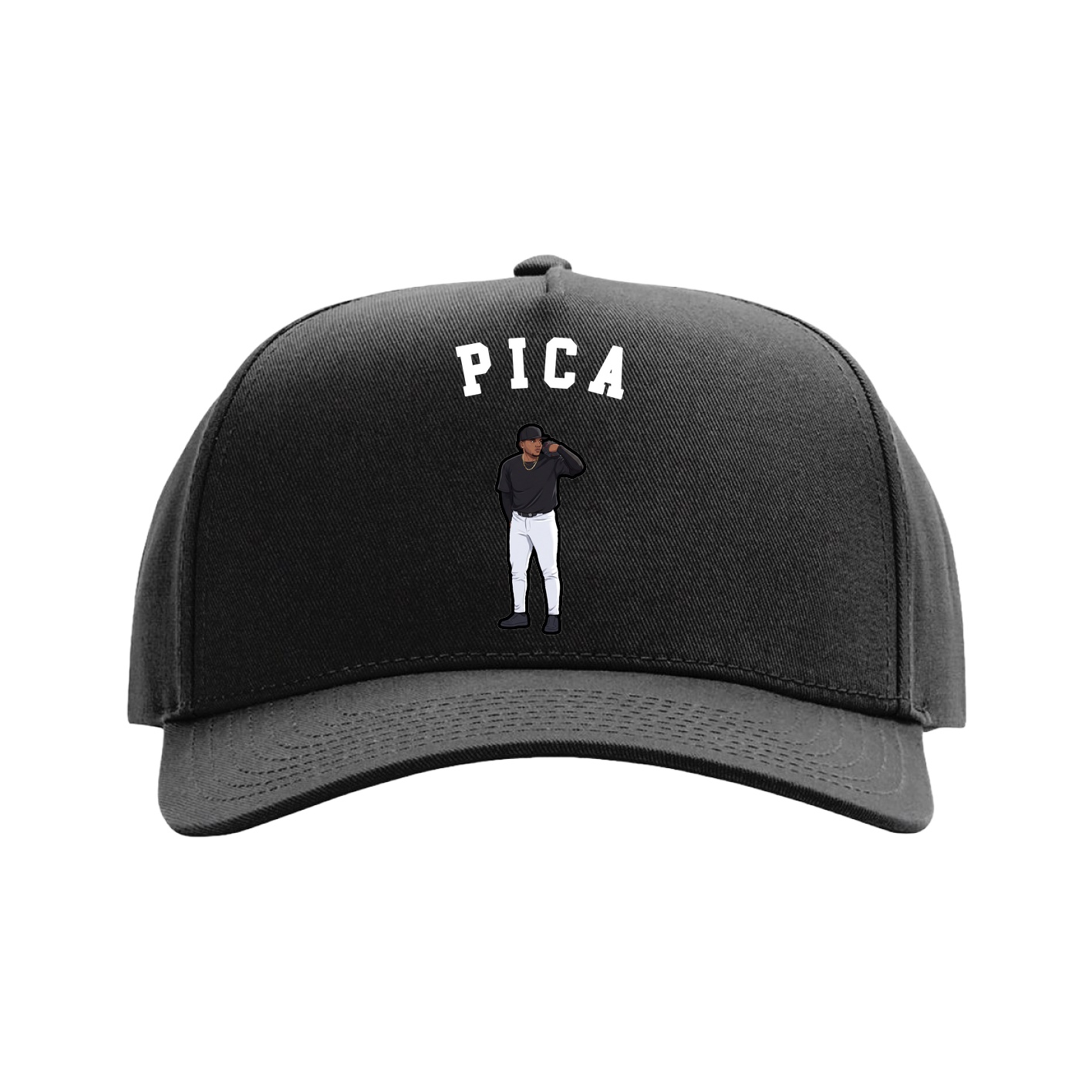 Full Fabric Five-Panel Champ Cap — Shirsey Arch in Black