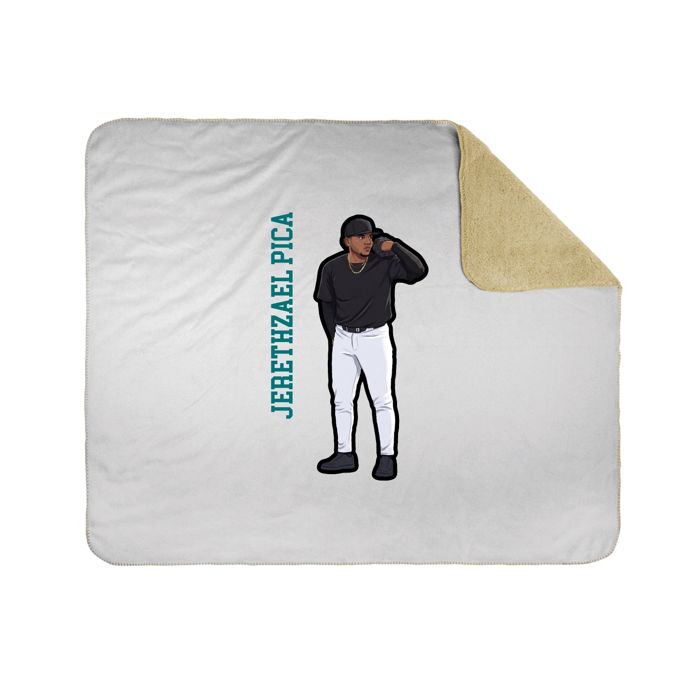 Throw Blanket — Name Vertical in White