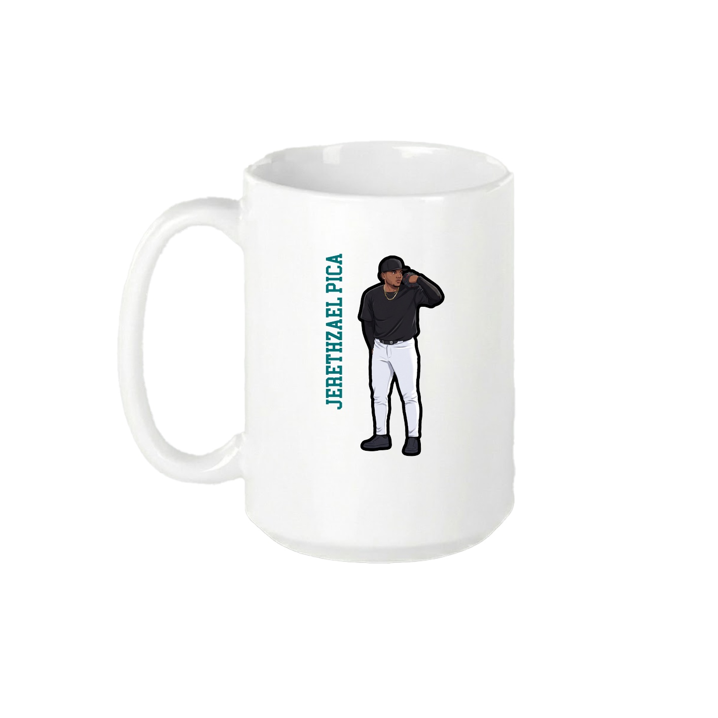 15oz Coffee Mug — Name Vertical in White