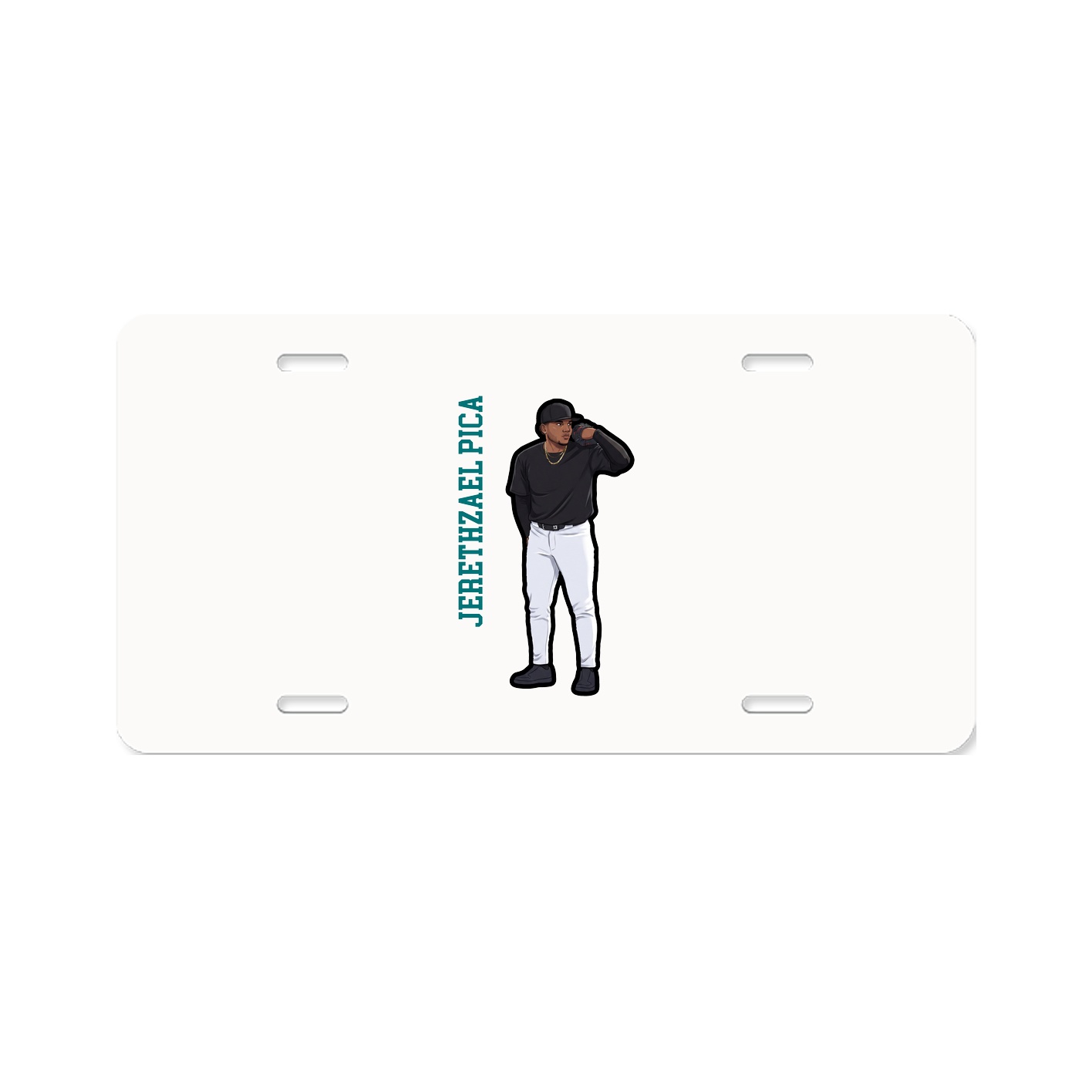 License Plate — Name Vertical in Classic