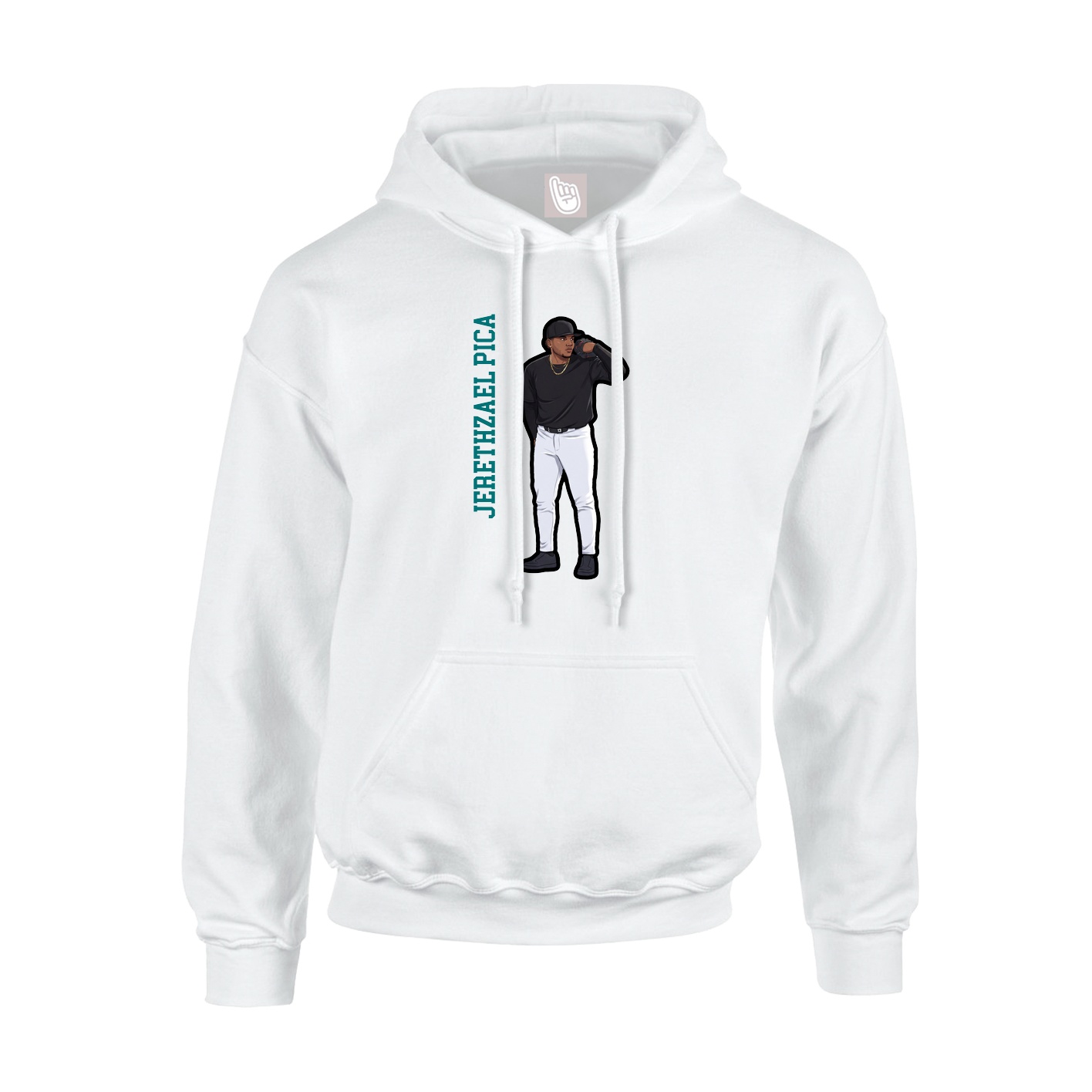 Hoodie — Name Vertical in White