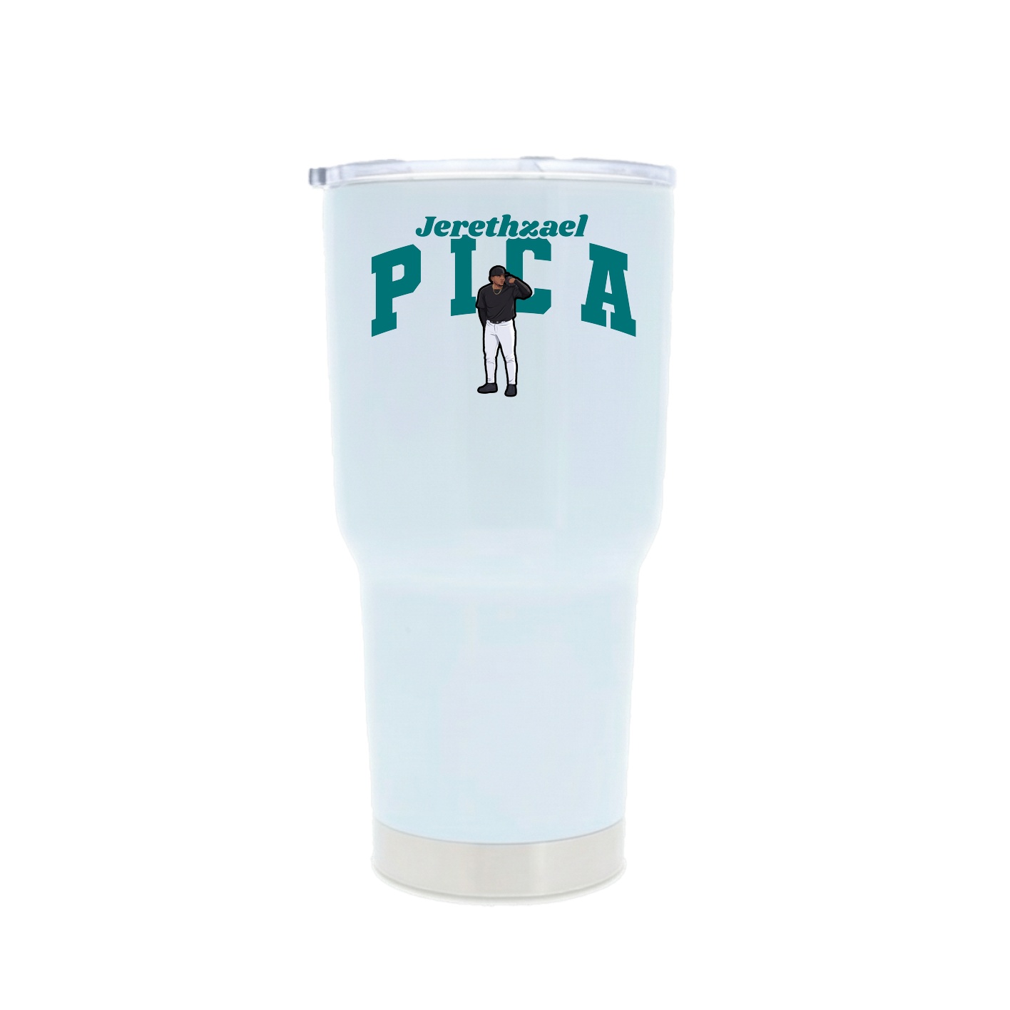 30oz Stainless Steel Tumbler — Signature Arch in White