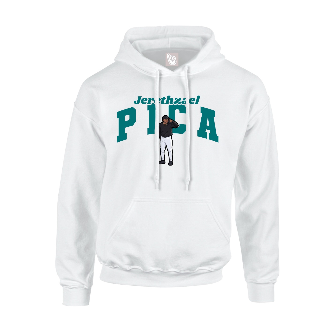 Youth Hoodie — Signature Arch in White