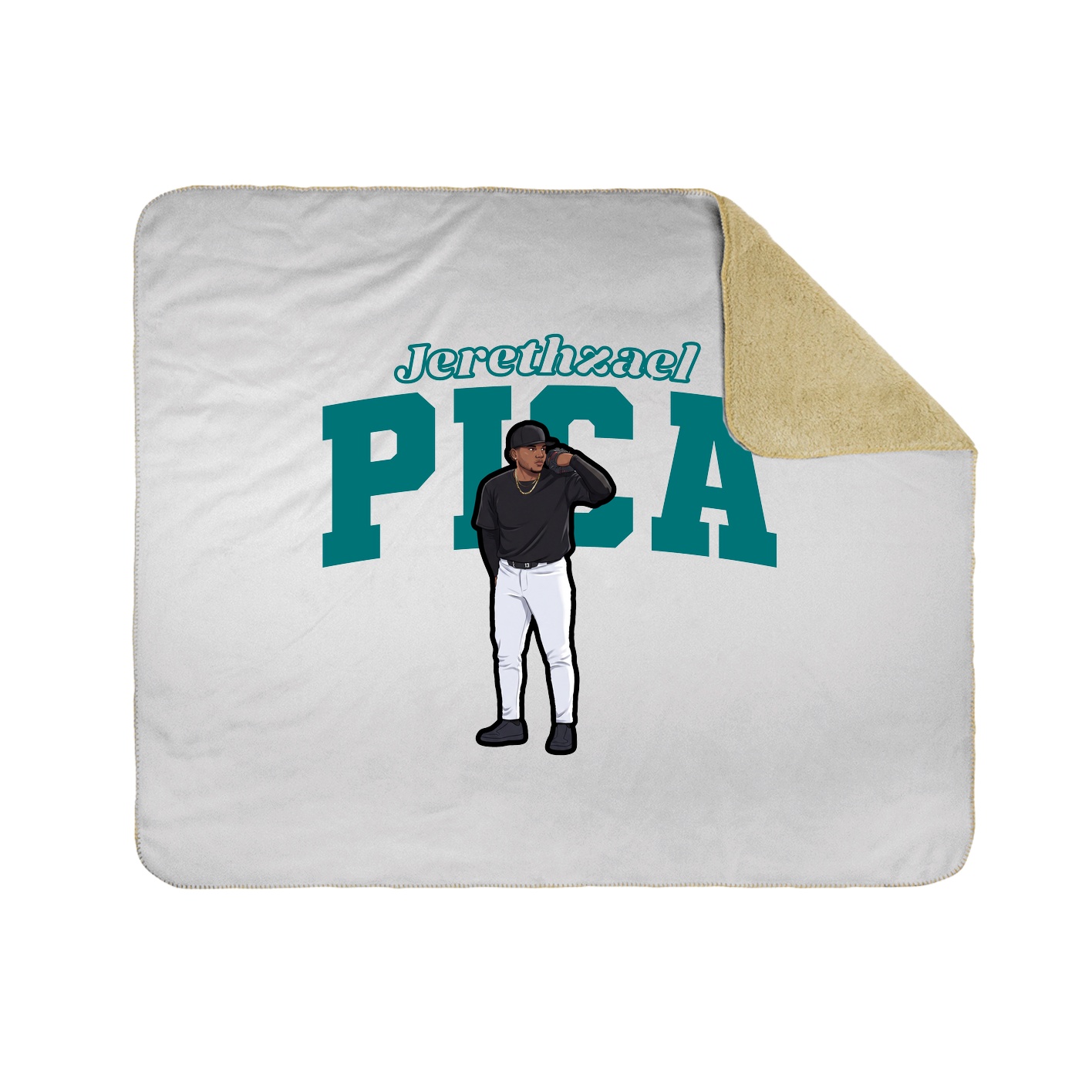 Throw Blanket — Name Arch in White