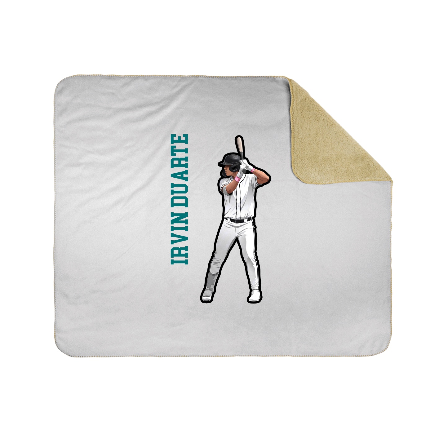 Throw Blanket — Name Vertical in White