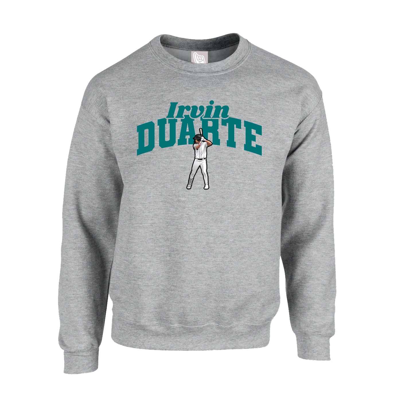 Fleece Crew — Signature Arch in Grey