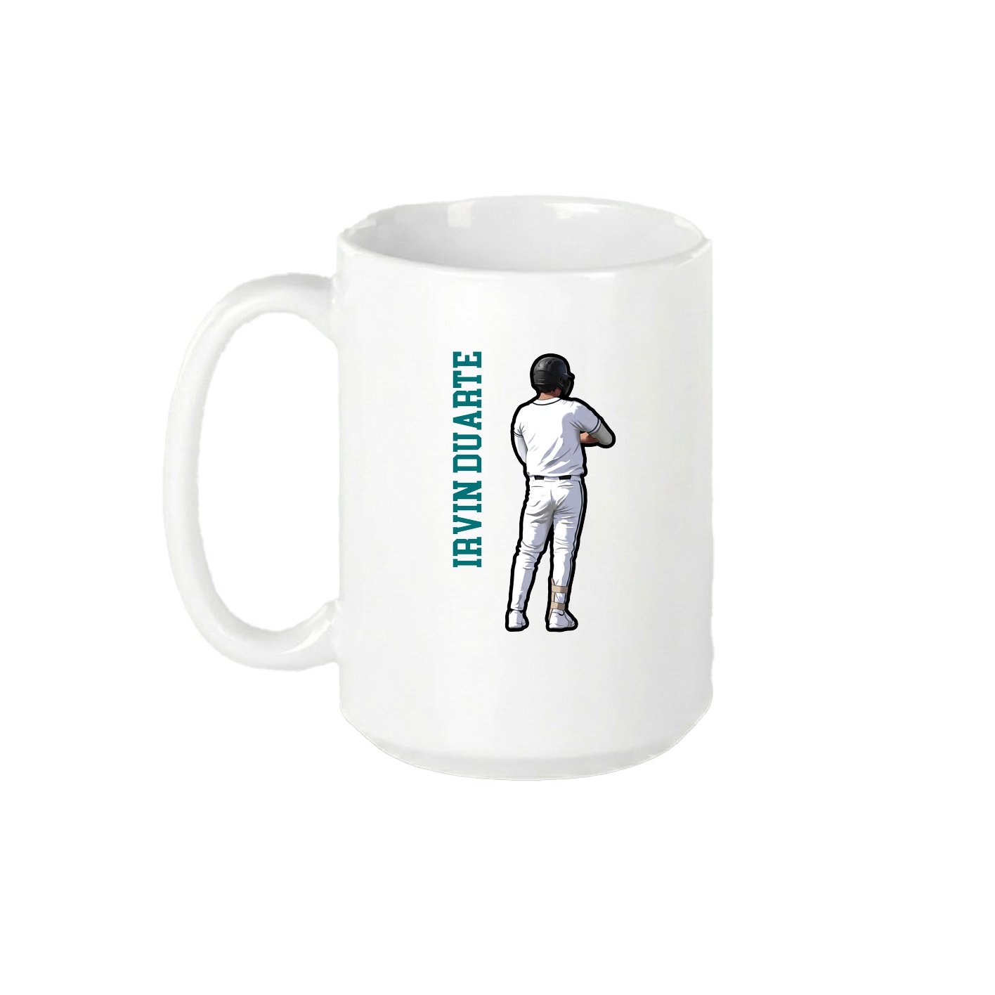 15oz Coffee Mug — Name Vertical in White