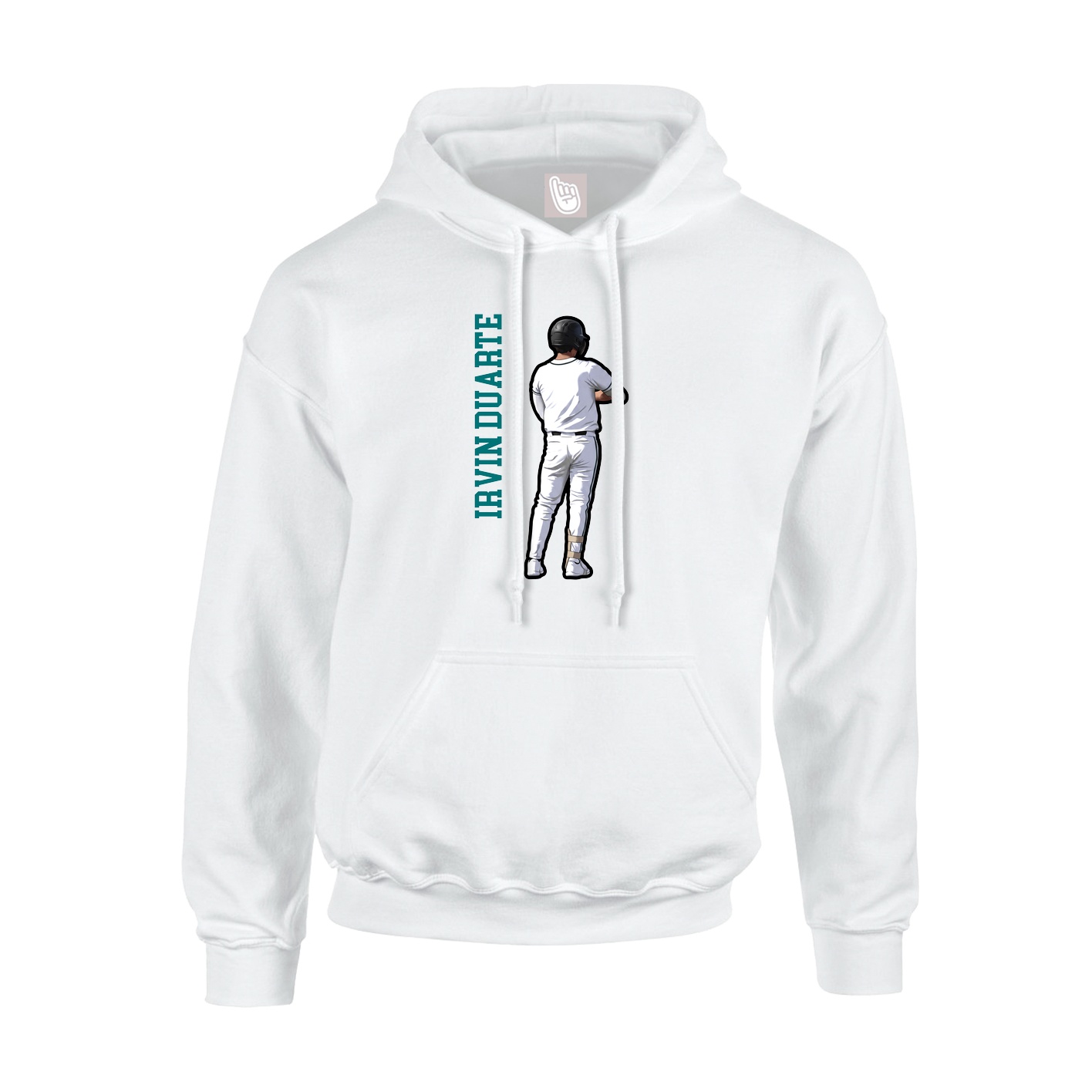 Youth Hoodie — Name Vertical in White