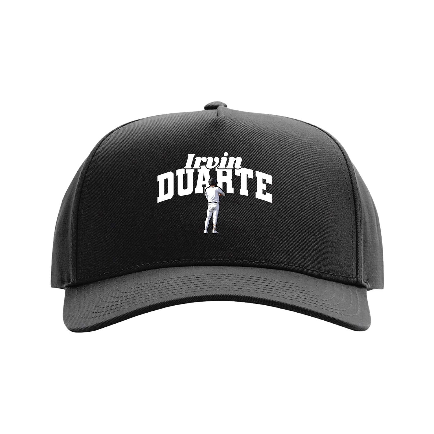 Full Fabric Five-Panel Champ Cap — Signature Arch in Black