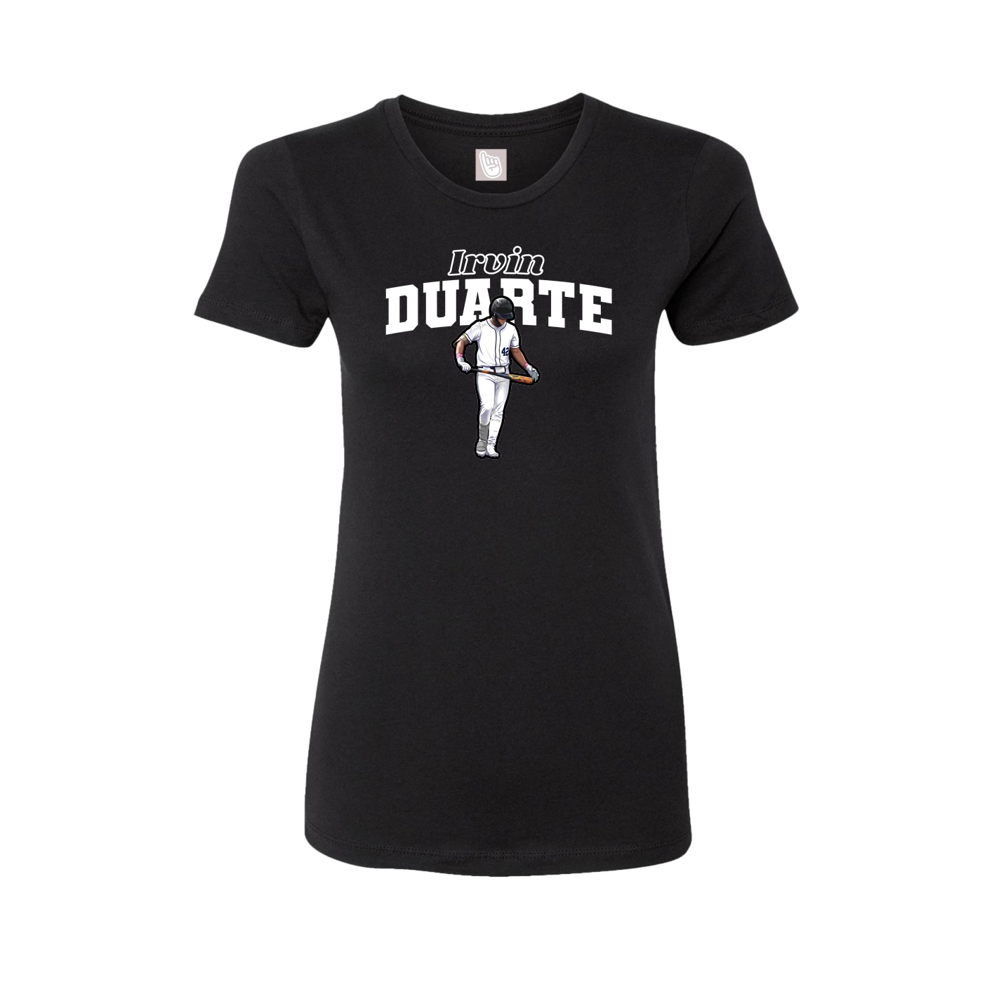 Fitted Women's Tee — Name Arch in Black