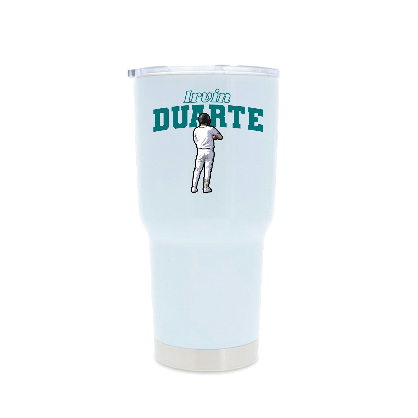 30oz Stainless Steel Tumbler — Name Arch in White
