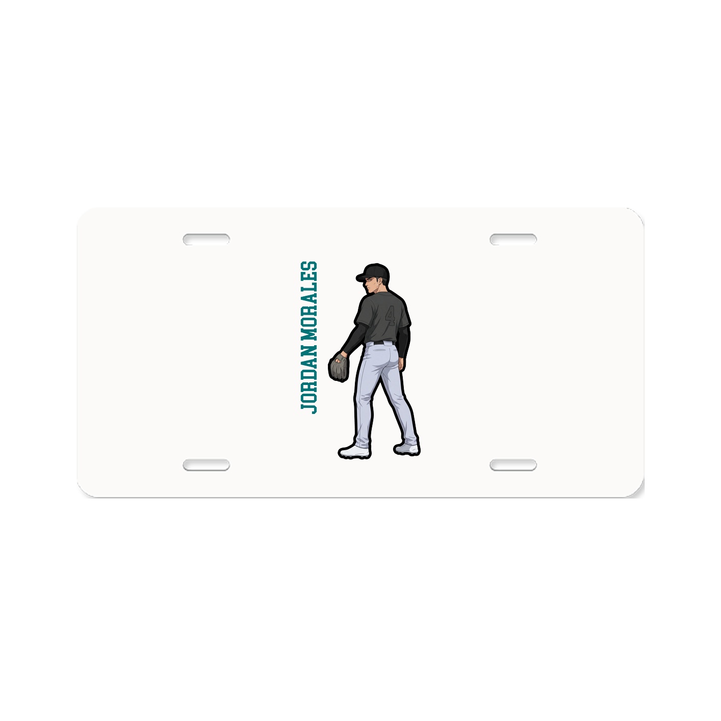 License Plate — Name Vertical in Classic