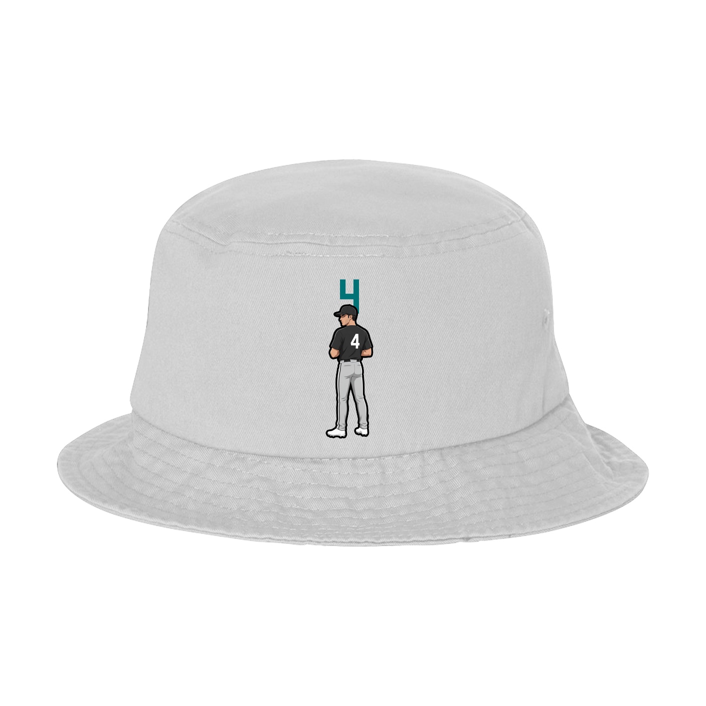 Bucket Cap — Number Top in White