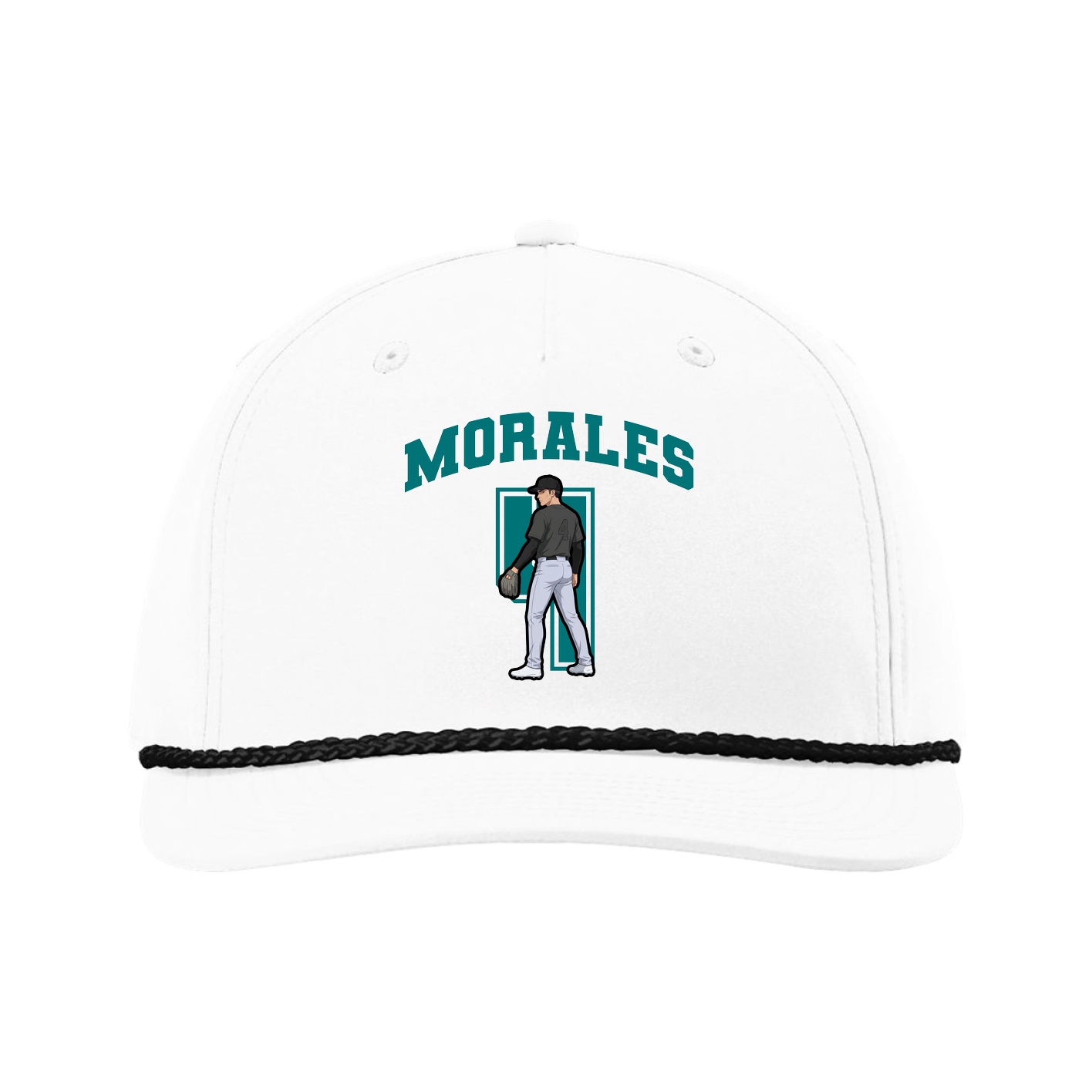 Five-Panel Classic Rope Cap — Number in White