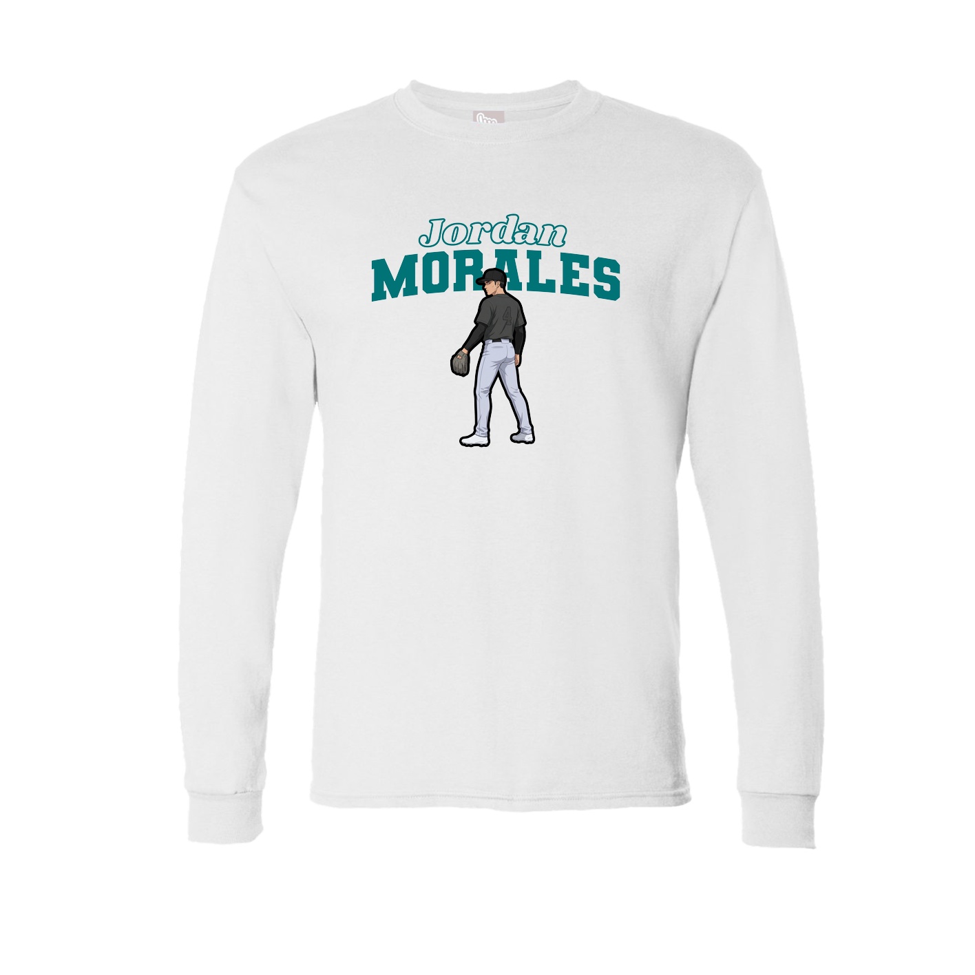 Long Sleeve Tee — Name Arch in White