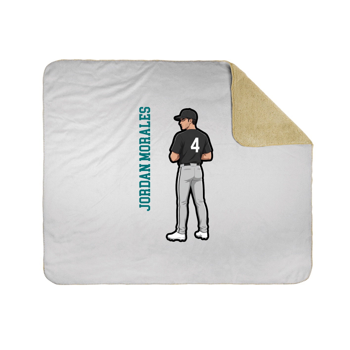Throw Blanket — Name Vertical in White