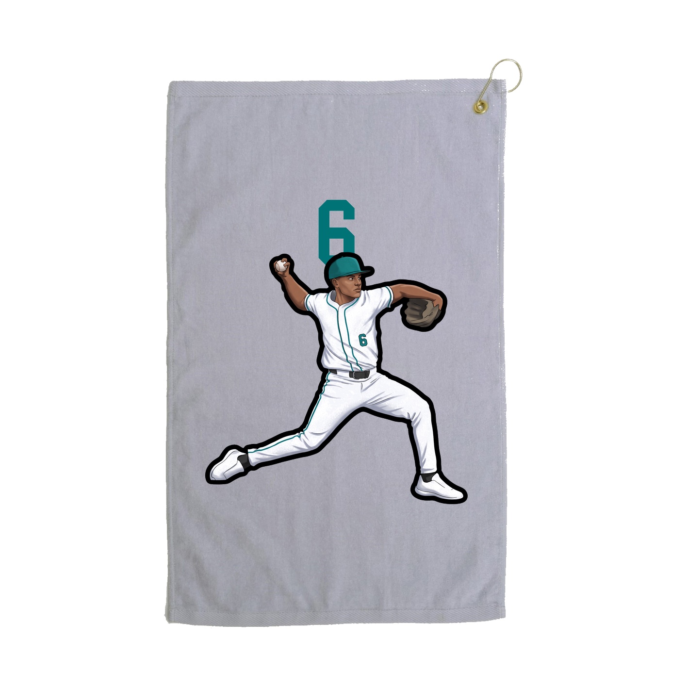 Golf Towel — Number Top in Grey