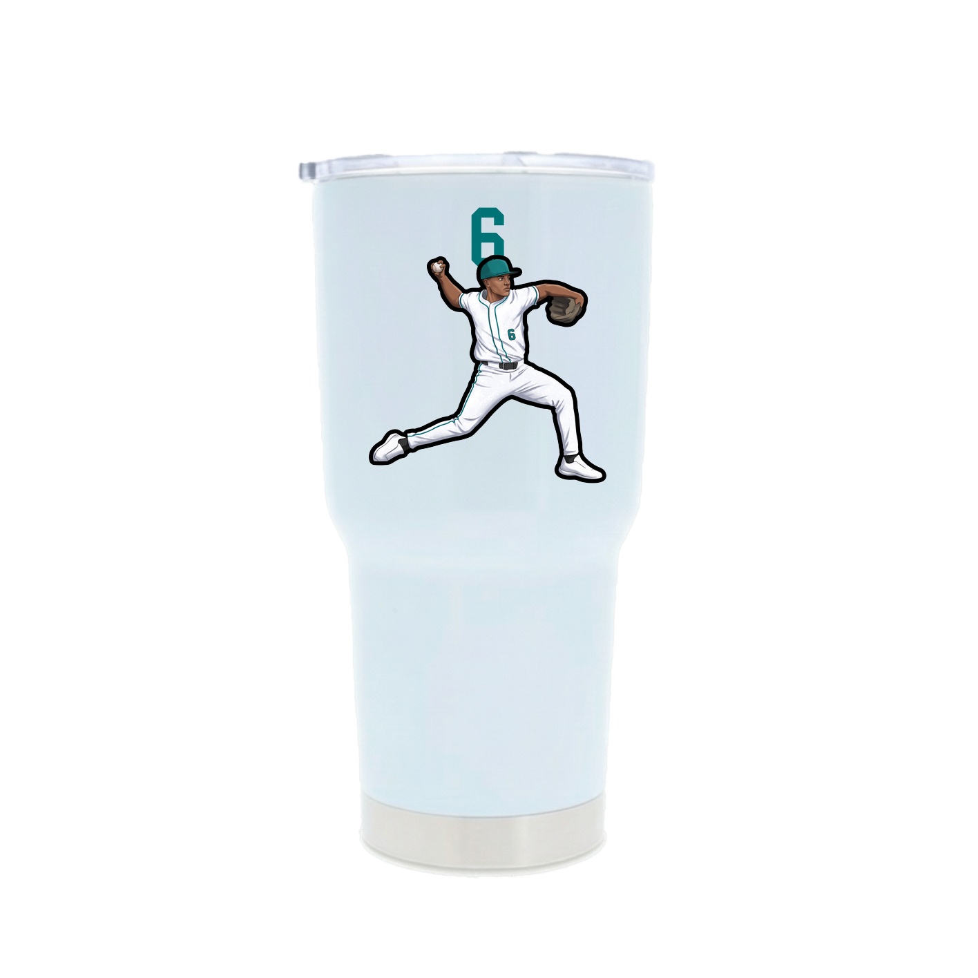 30oz Stainless Steel Tumbler — Number Top in White