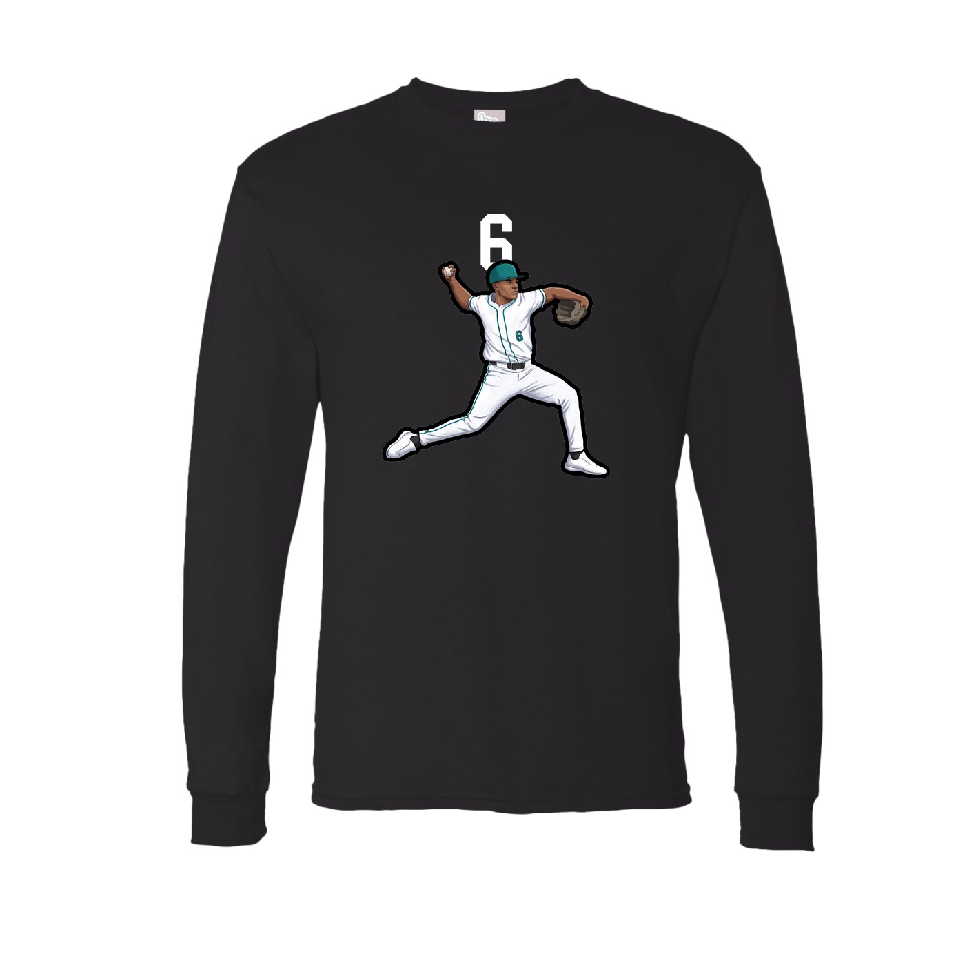 Long Sleeve Tee — Number Top in Black