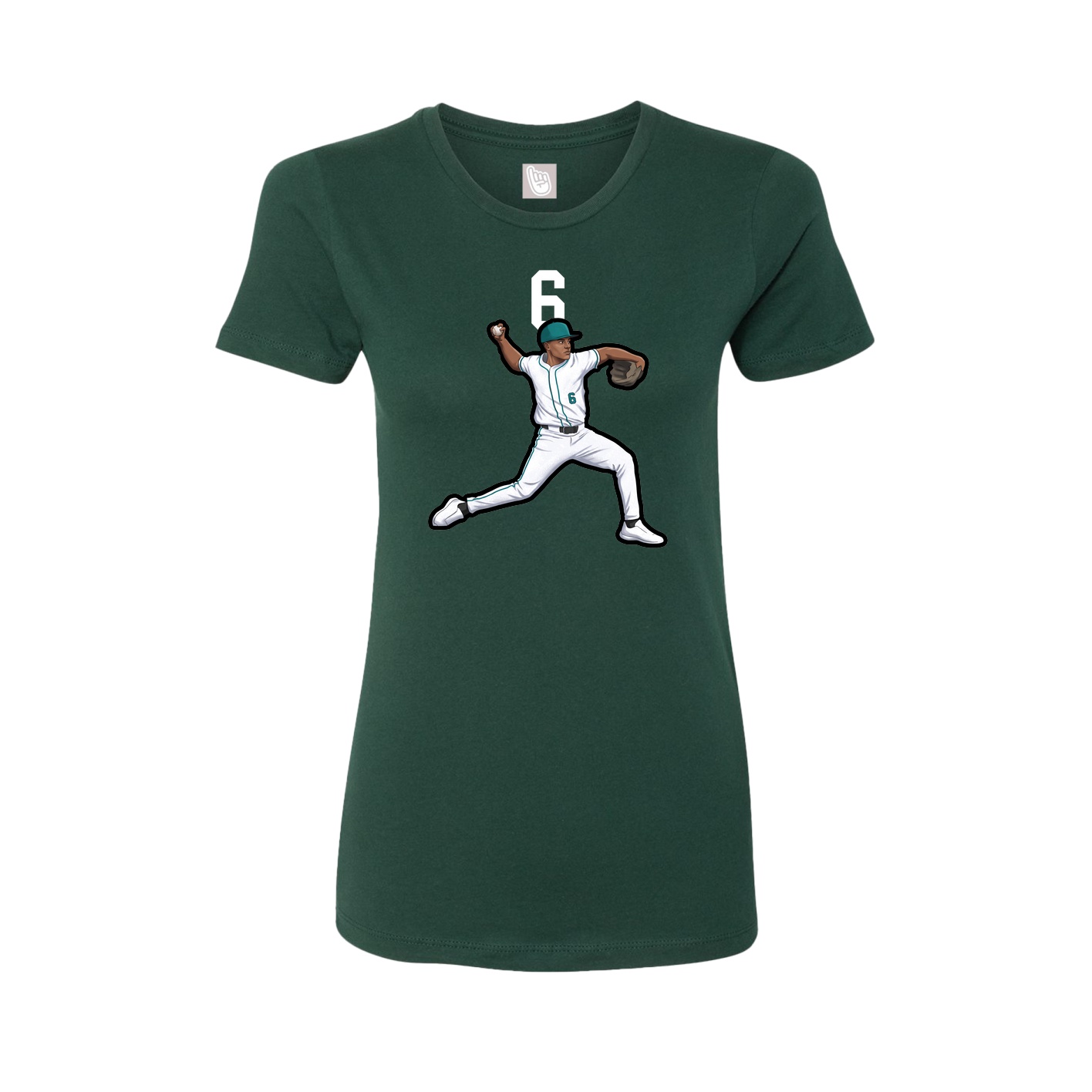 Fitted Women's Tee — Number Top in Green
