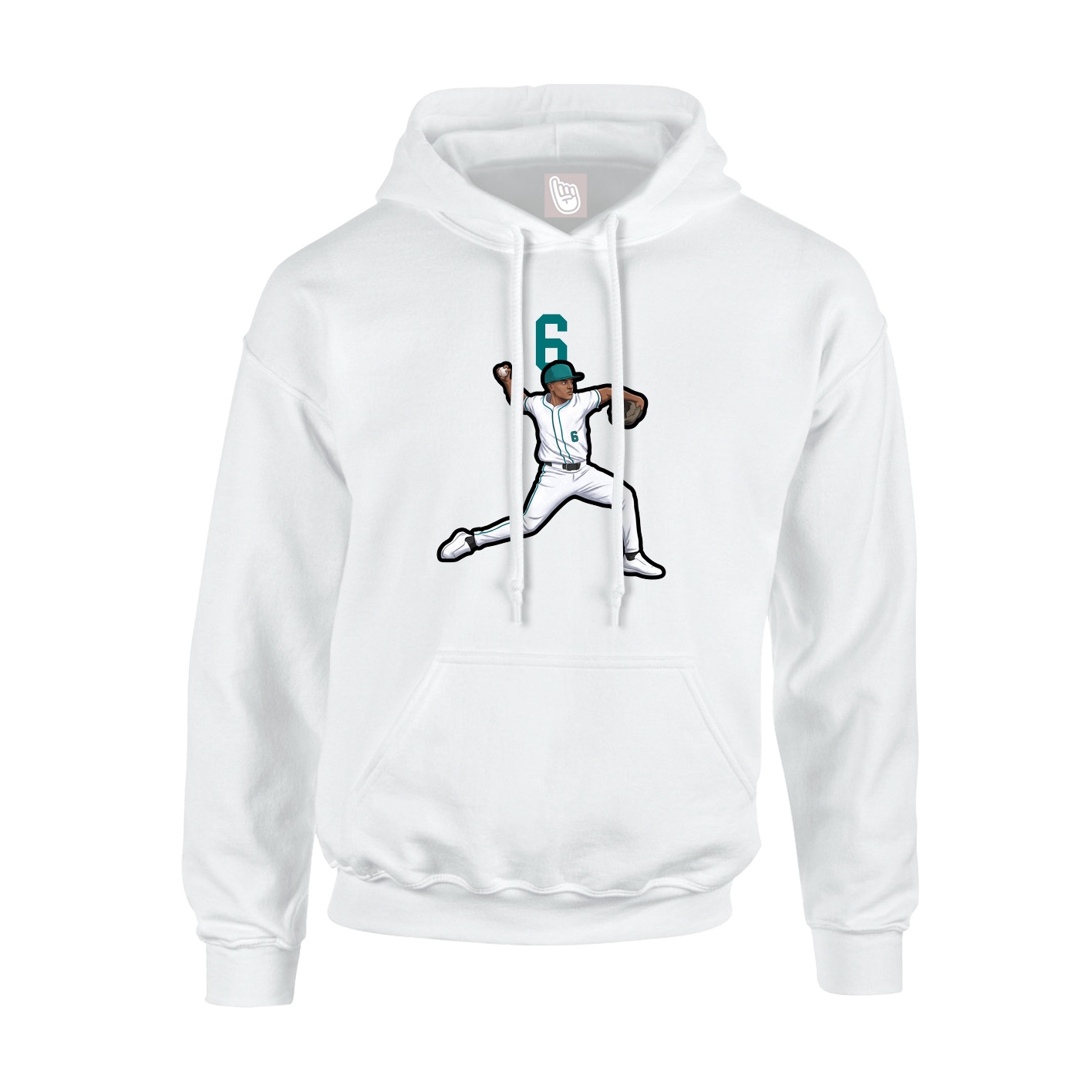 Hoodie — Number Top in White